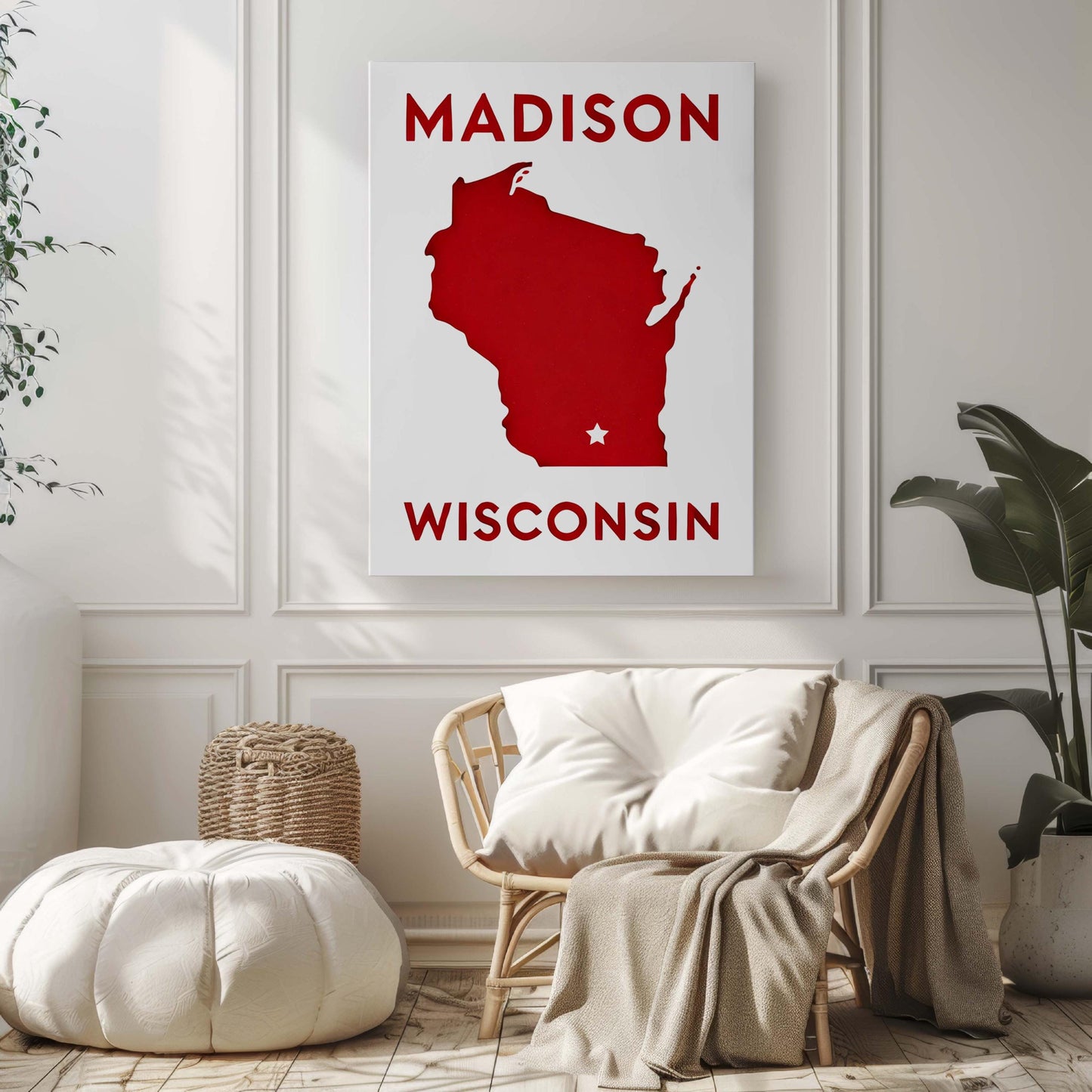 Madison Print Wall Art - Wisconsin Travel Poster, Wisco Home Decor, College Dorm Gift