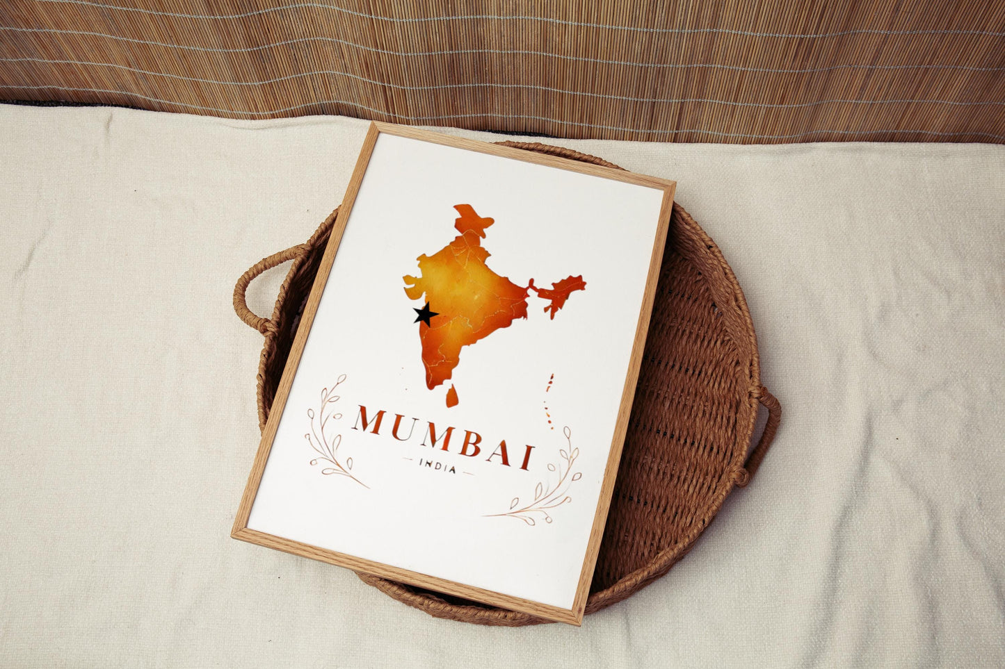 India Mumbai Wall Art Print – Travel Decor & Housewarming Gift, India Map Poster, Stylish Home Wall Artwork
