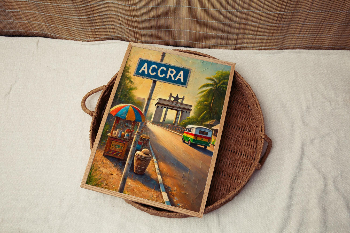 Ghana Accra Wall Art Print - African Travel Poster, Housewarming Gift, Vibrant Ghanaian Souvenir Artwork