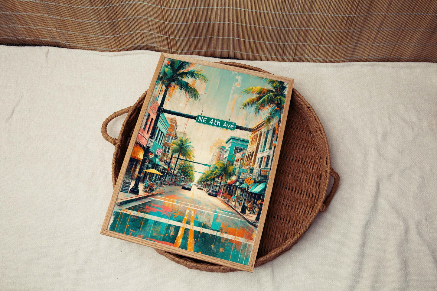 NE 4th Avenue Wall Art - Fort Lauderdale Print, Florida Travel Poster, Coastal Home Decor, Housewarming & Florida Gift Idea