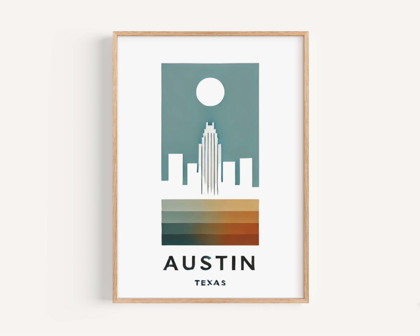 Texas Art Austin Wall Print Travel Home Decor Texas Gift College Graduation Housewarming Gift