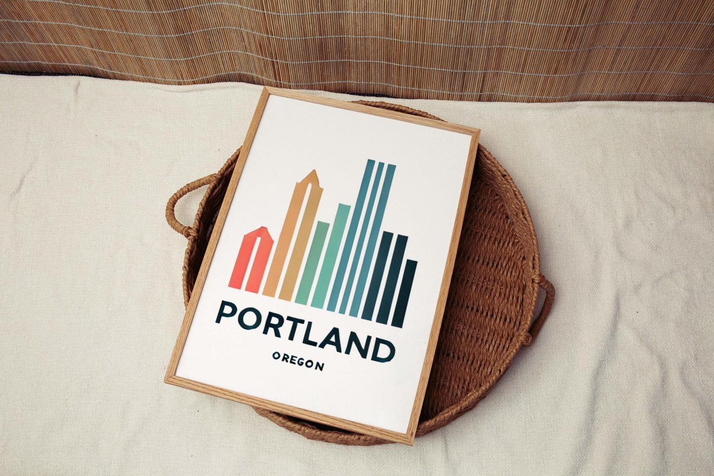Portland Print Map Art - Oregon Wall Decor, Travel Gift, Housewarming & College Room Artwork, Portland Oregon Poster
