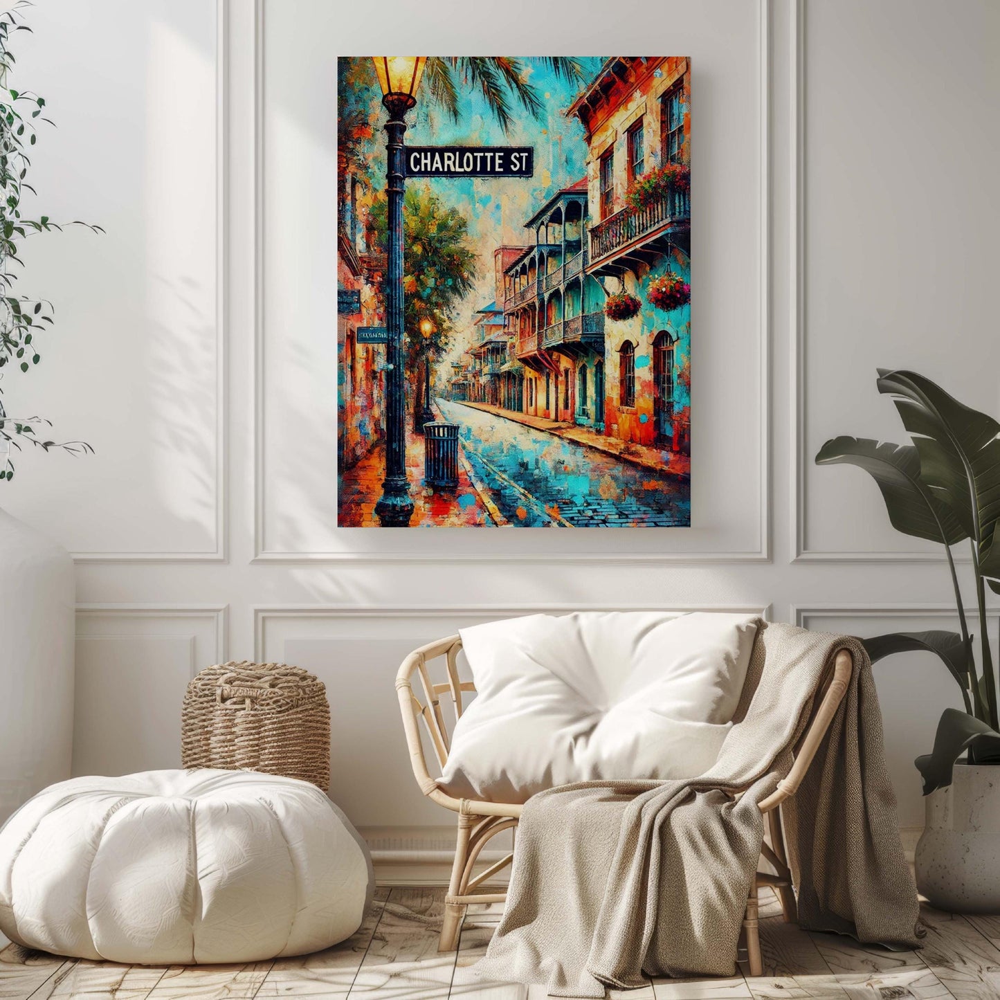 Charlotte St Print Wall Art - St Augustine Florida Travel Poster, Charlotte Street Map, Housewarming Gift, Coastal Home Decor, Florida Art