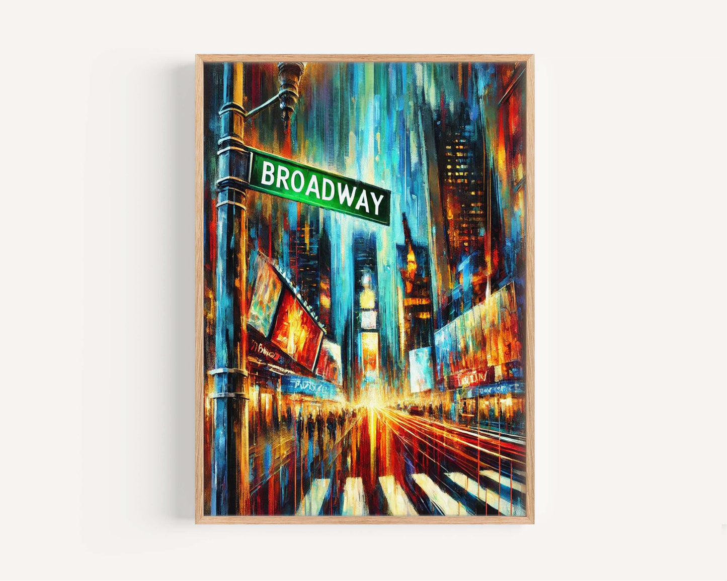 Broadway Print Manhattan Wall Art NYC Travel Poster New York Gift Housewarming Decor Broadway Theater Art