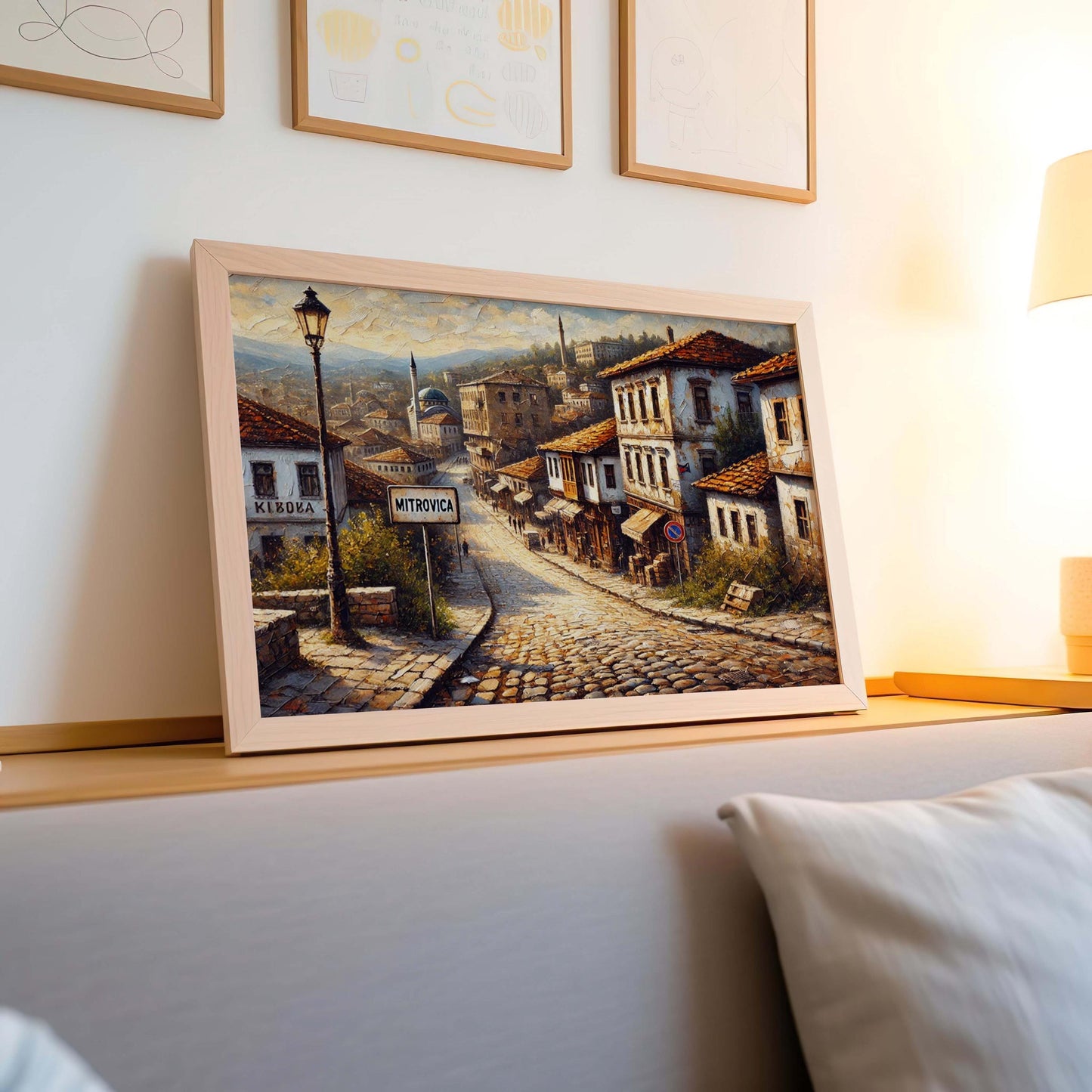 Mitrovica Art Wall Decor, Kosovo City Travel Print, Europe Poster, Housewarming Gift, Mitrovica Map Illustration, Unique Kosovo Artwork