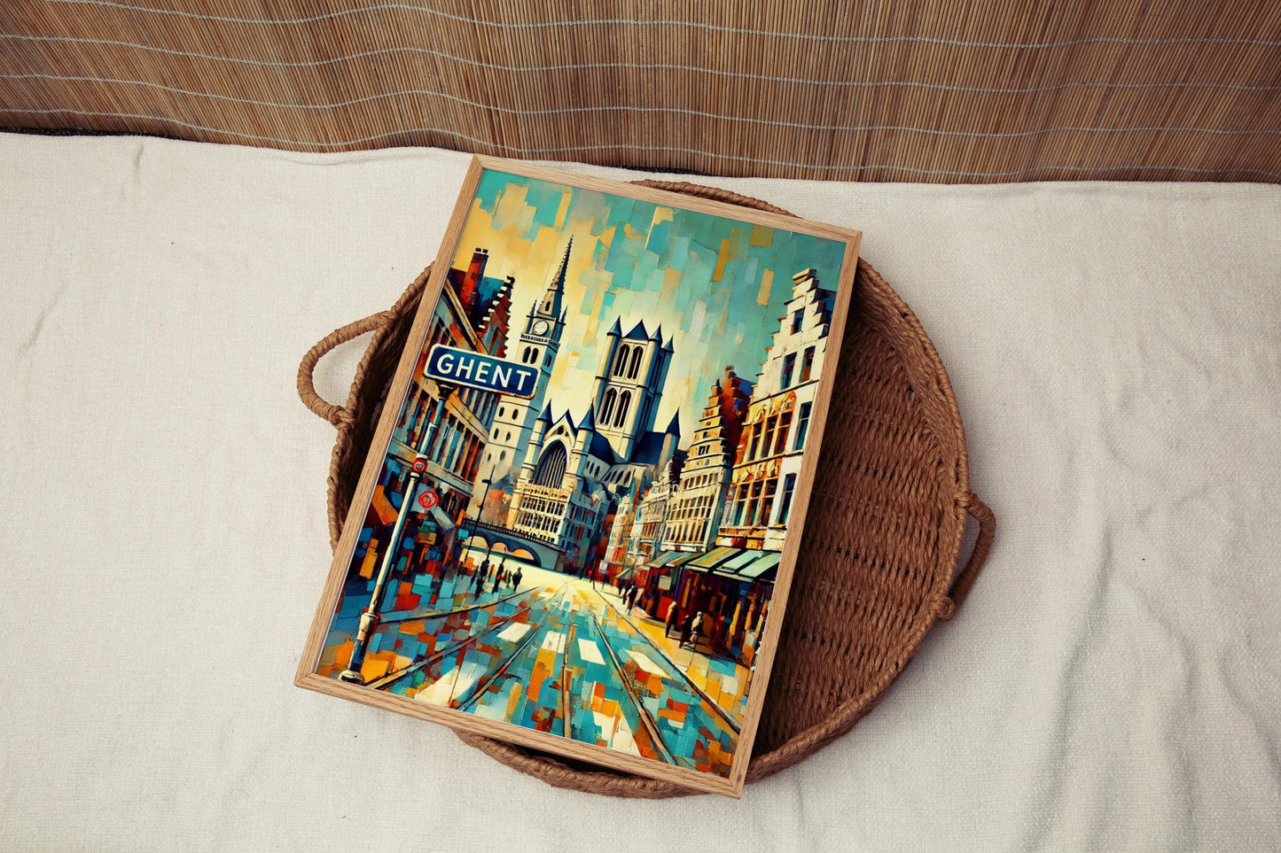 Ghent Art Wall Print – Belgium City Travel Poster, European Artwork, Ghent Home Decor, Housewarming Gift, Stylish Urban Wall Art