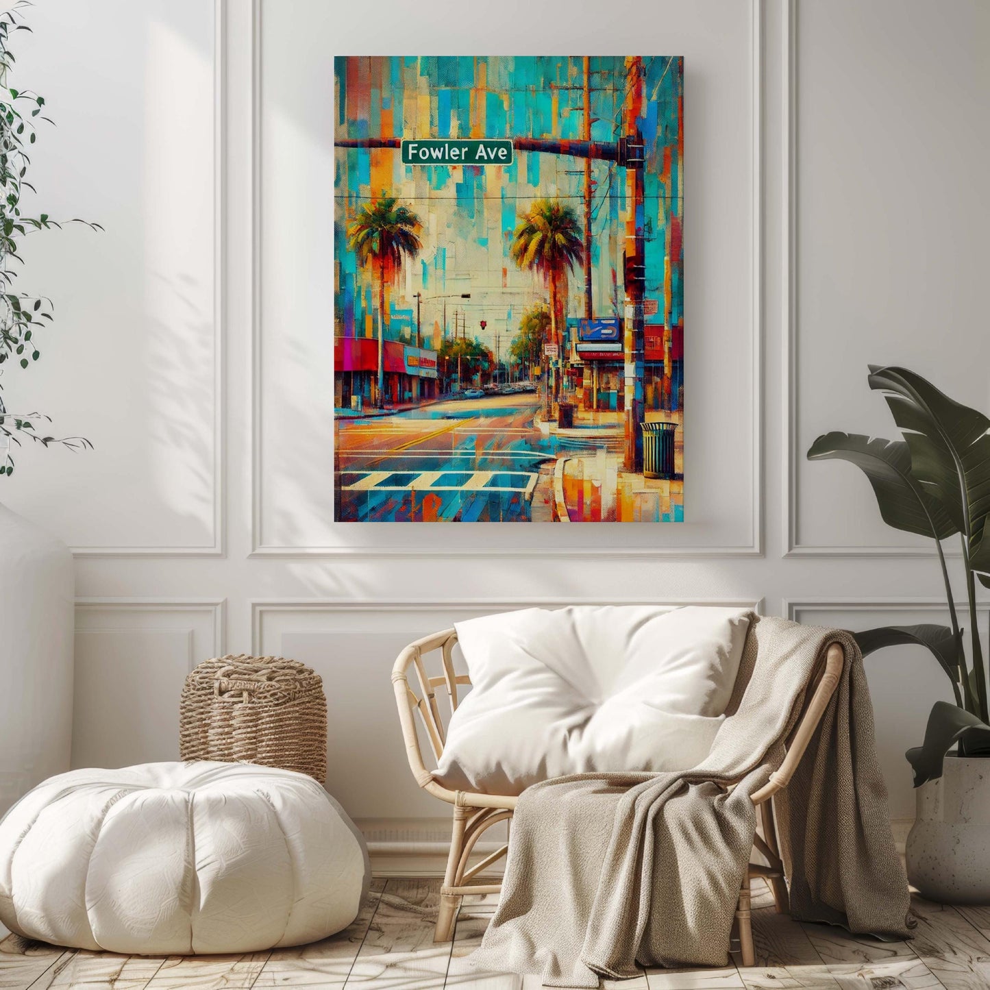 Fowler Ave Print - Tampa Florida Wall Art Travel Poster, Housewarming & Florida Gift, Fowler Avenue Travel Art Decor