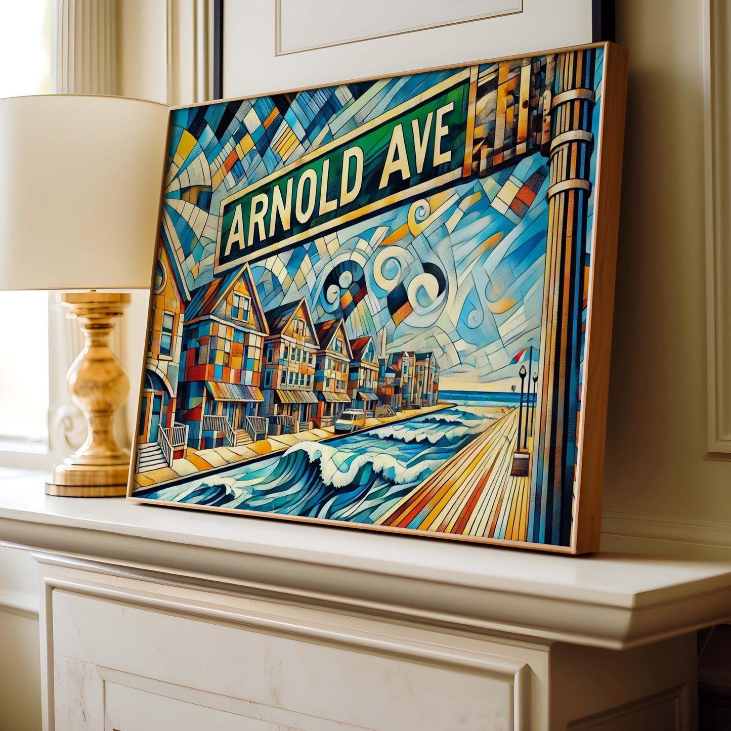 Arnold's Avenue Wall Art Print - Point Pleasant NJ Travel Poster, Beach Housewarming Gift, Coastal Decor, Arnold's Ave Art Illustration