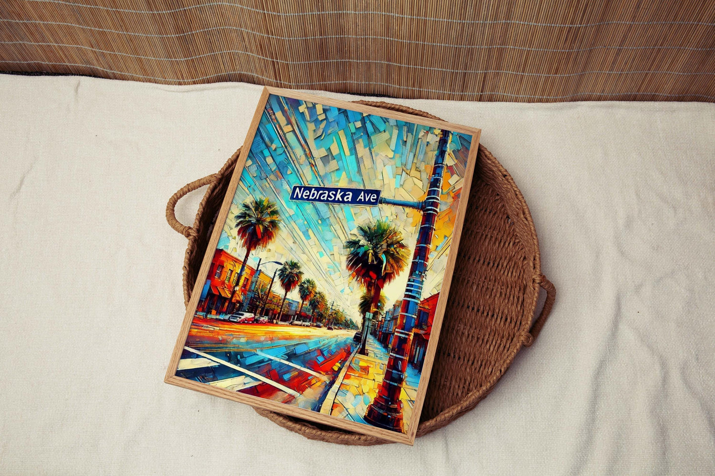 Nebraska Ave Print Tampa Wall Art Florida Travel Poster Housewarming Gift FL Art Decor