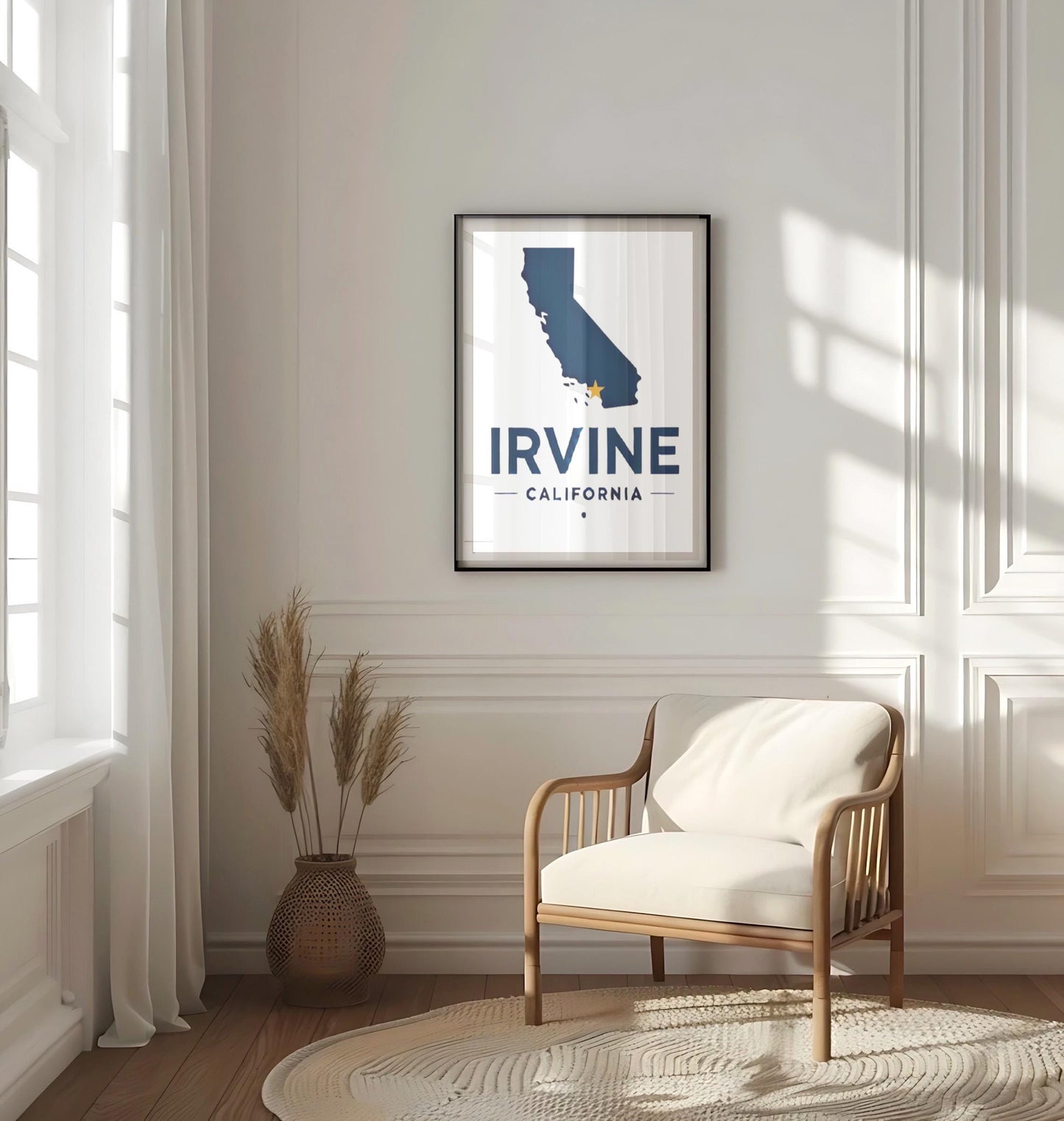 Irvine Wall Art Print - California Travel Decor, Cali Souvenir Gift, Housewarming & College Room Wall Art, Unique CA Home Decoration