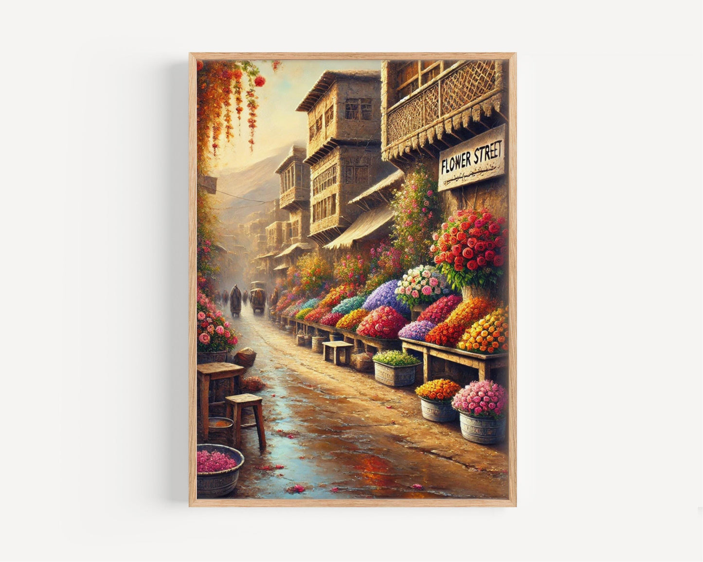 Flower Street Wall Art, Kabul Print, Afghanistan Travel Poster, City Gift, Travel Souvenir, Fine Art Street Sign, Vibrant Home Decor