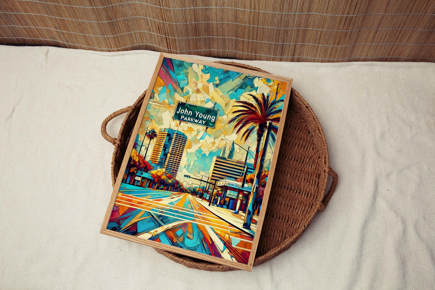 John Young Parkway Wall Art - Orlando Florida Travel Print, Scenic Road Poster, Housewarming & Florida Gift
