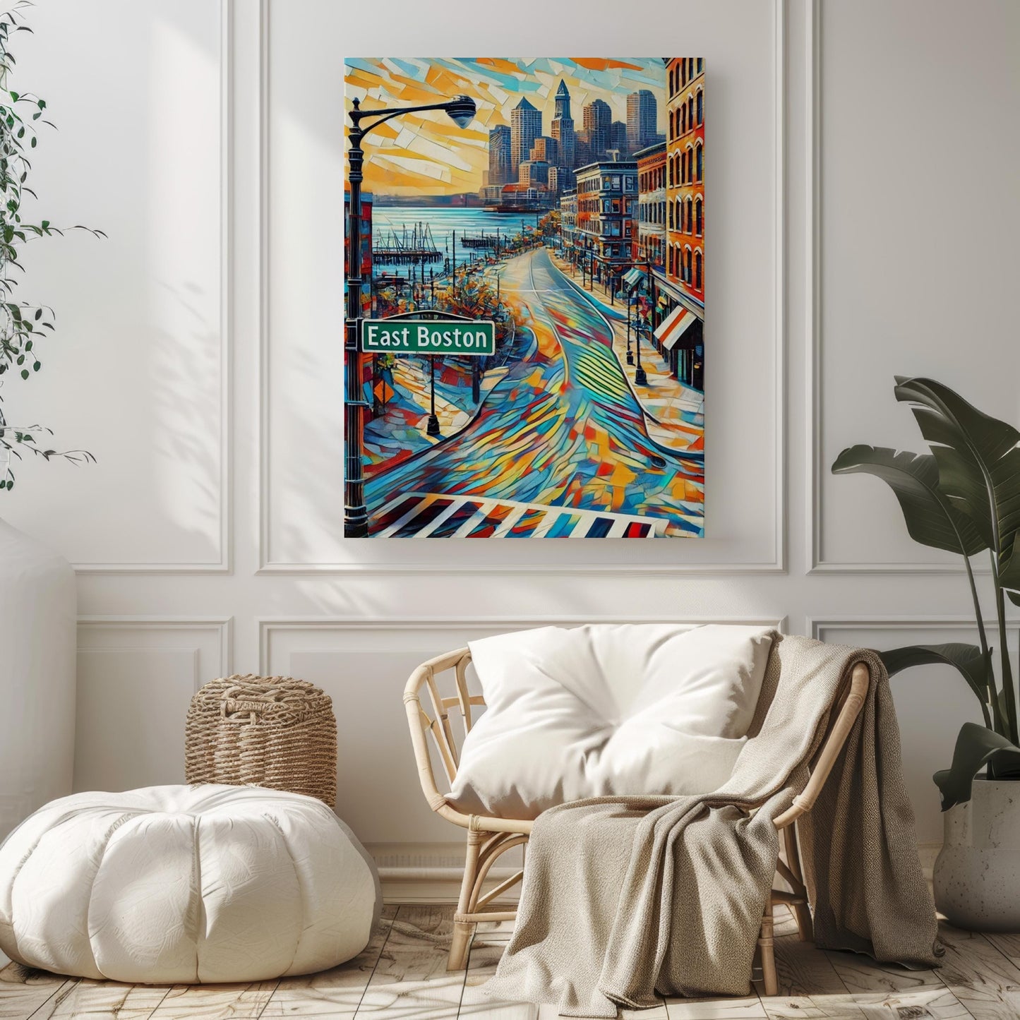 Boston East Boston Wall Art Print – Travel Poster & USA Decor, Boston Gift, Housewarming American Art