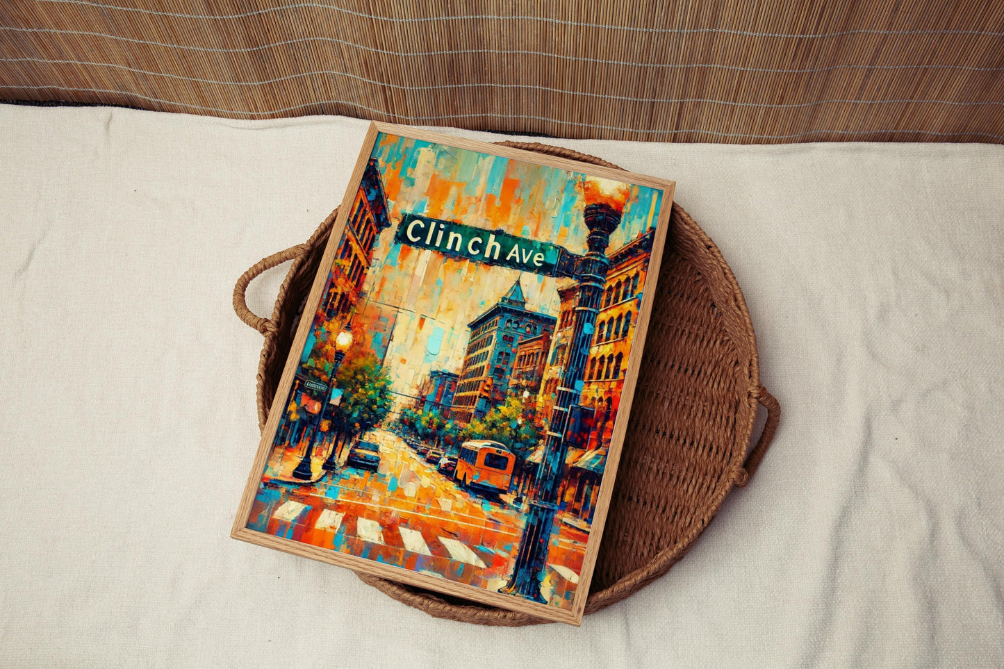 Knoxville Clinch Ave Wall Art - Travel Poster, Knoxville Gift, Housewarming Decor, Map Print, Unique Tennessee City Art