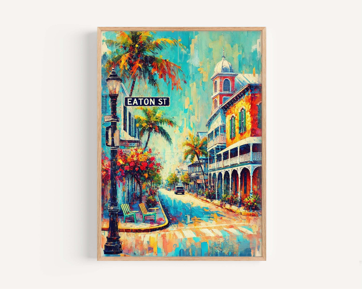Eaton St Print – Key West Wall Art, Florida Travel Poster, Coastal Home Decor, Housewarming & Florida Gift, Eaton Street Artwork