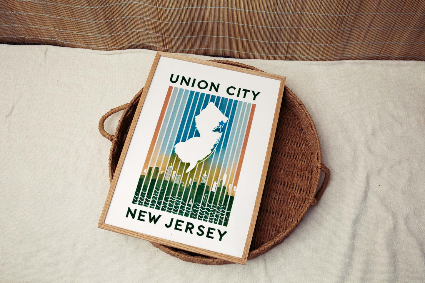 Union City Print New Jersey Wall Art Travel Home Decor College Dorm Gift Housewarming Present