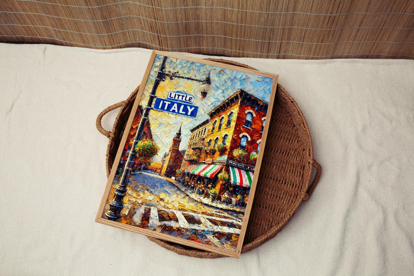 Art Little Italy Wall Print Cleveland Travel Poster Ohio Gift Home Decor USA Map