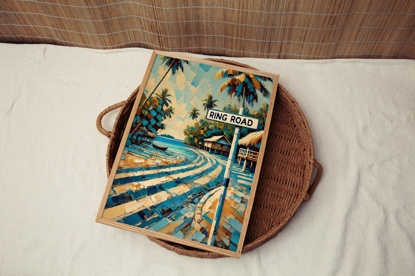 Ring Road Wall Art, Micronesia Travel Poster, Kolonia Coastal Road Print, Tropical Home Decor, Travel Souvenir, Island Gift, Fine Art Print