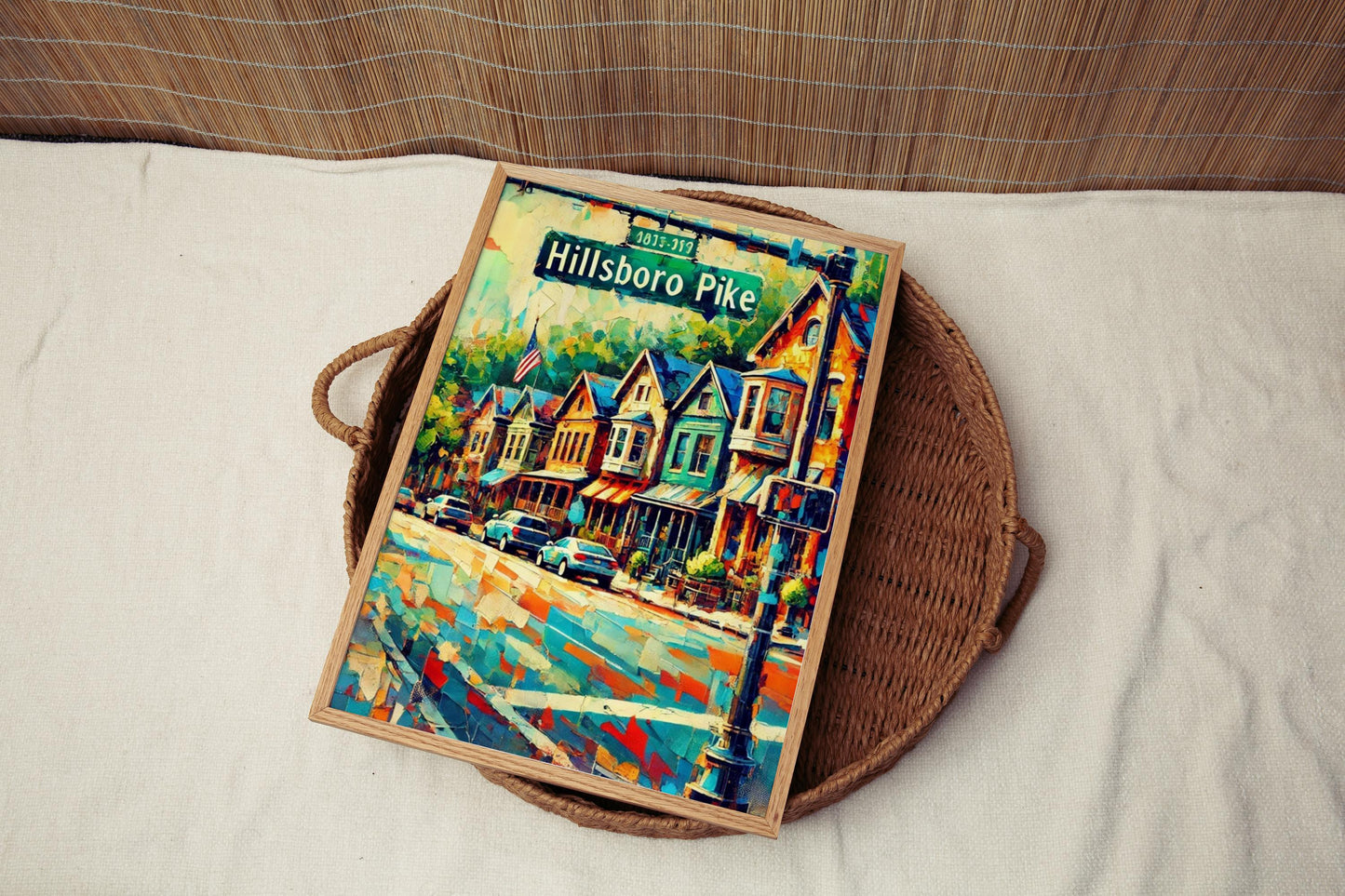 Nashville Hillsboro Pike Wall Art Print, Tennessee Travel Poster, Housewarming Gift, Music City Home Décor, Nashville Art Illustration