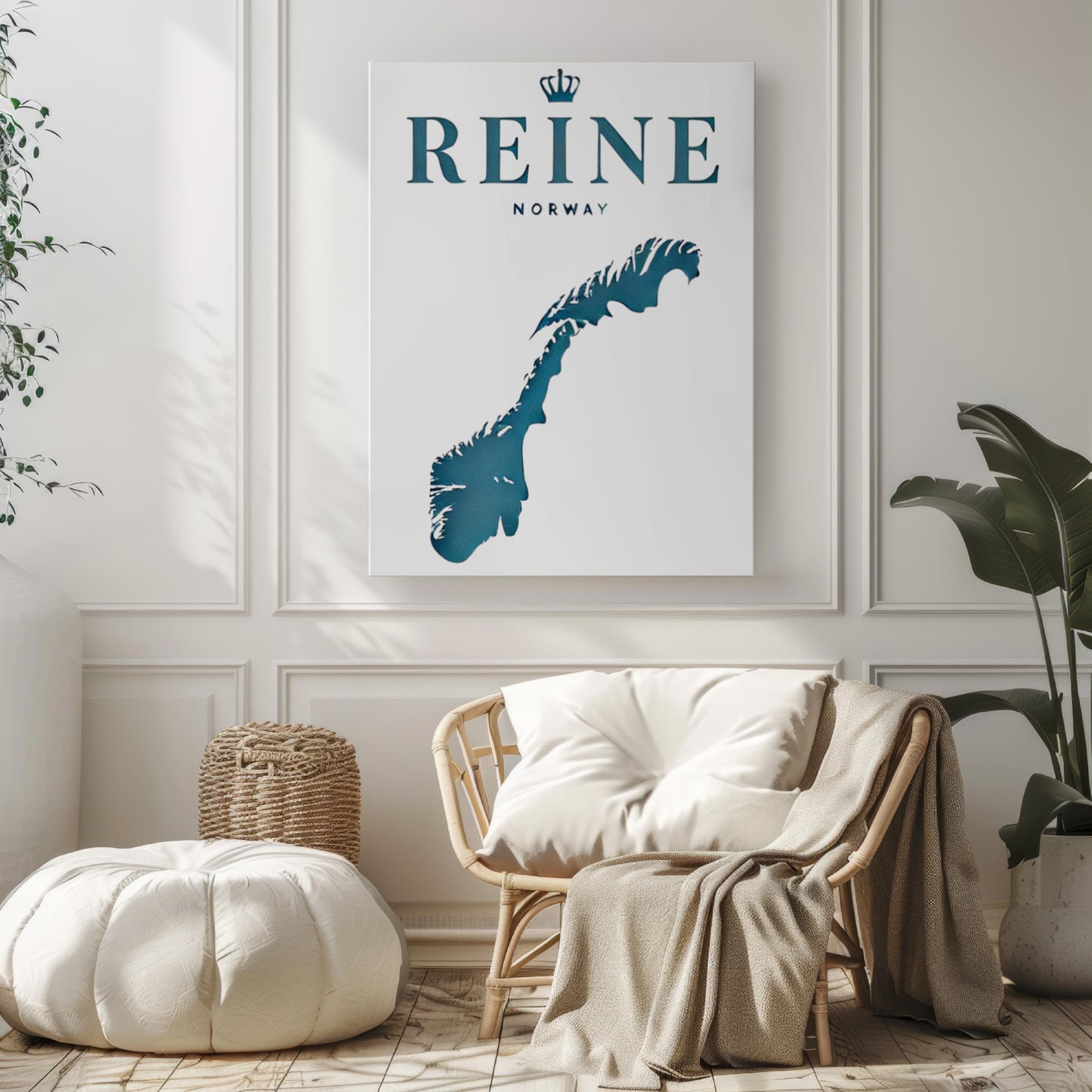 Norway Reine Wall Art Print - Scenic Travel Poster, Norwegian Home Decor, Housewarming Gift, Minimalist Scandinavian Artwork