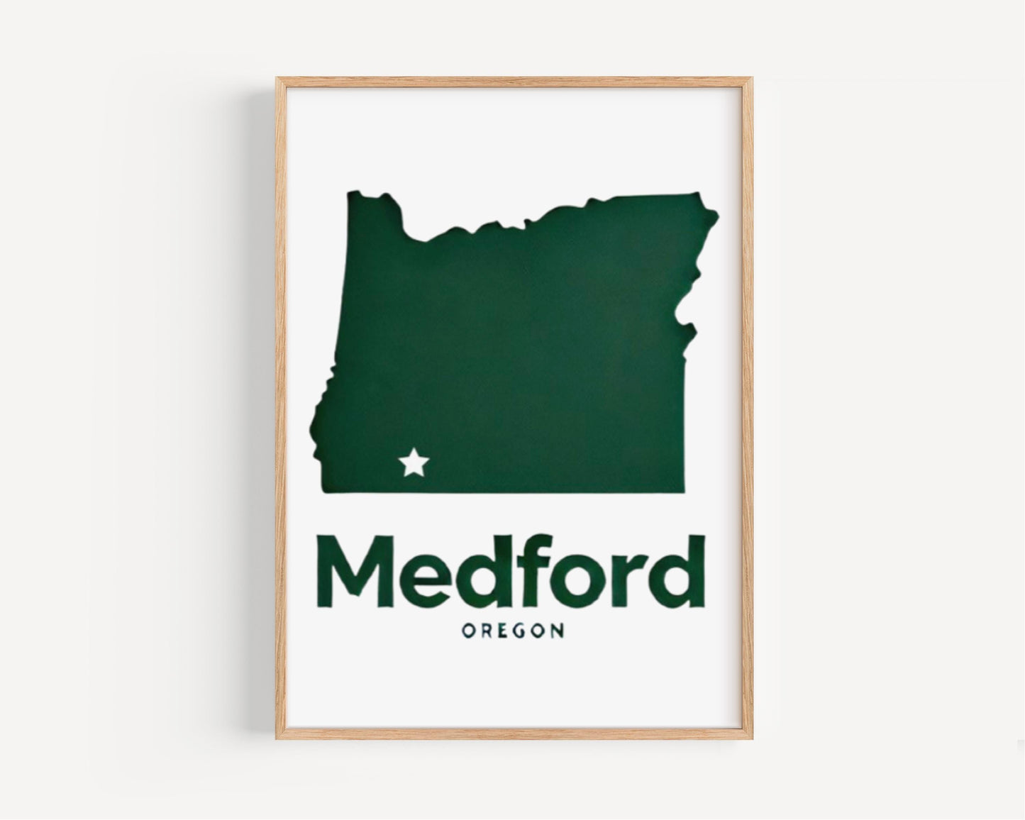 Medford Wall Art Print - Oregon Travel Decor, College Dorm & Housewarming Gift, Medford OR Map Poster
