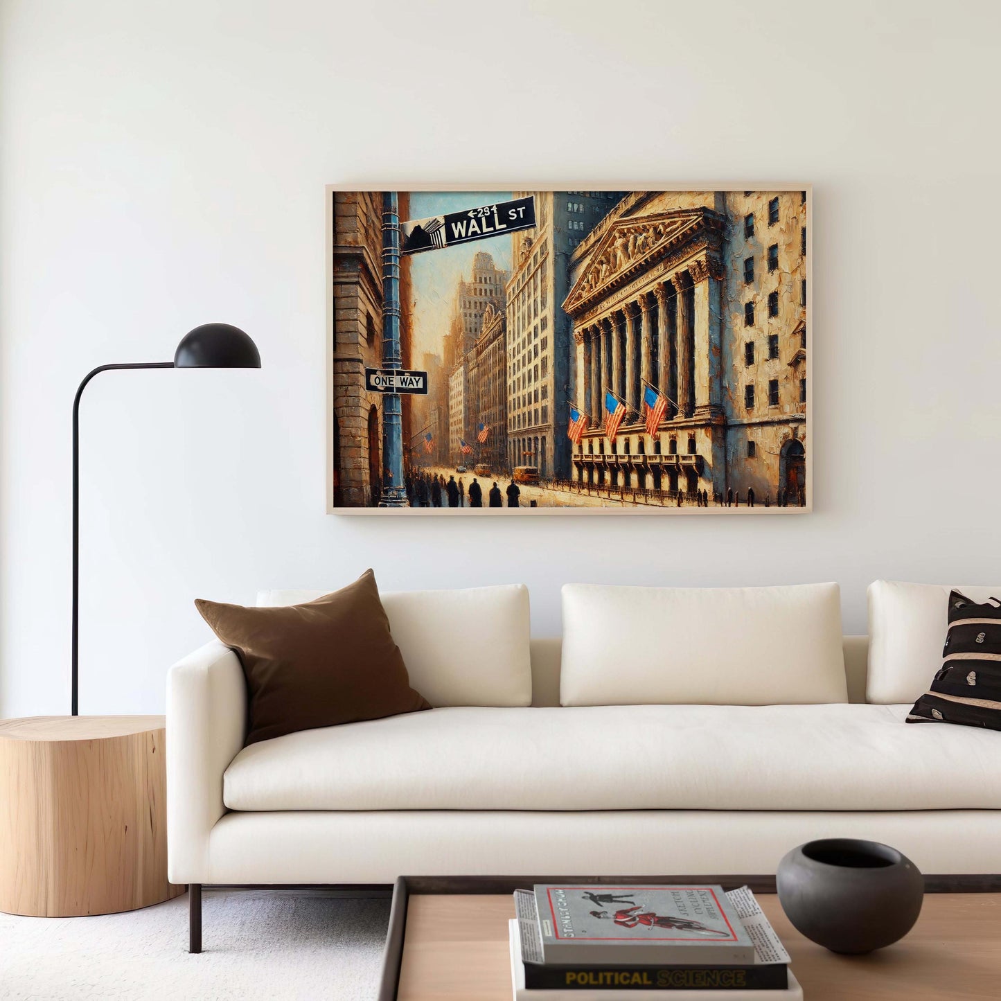 Wall Street Art Print NYC | Manhattan Financial District Poster | New York City Market Sign Wall Decor | Urban Cityscape Home Decoration