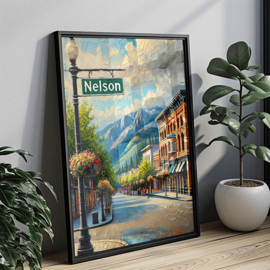 British Columbia Nelson Wall Art Print – Travel Poster & Canada Gift, British Columbia Home Decor, Housewarming Present, BC Travel Art
