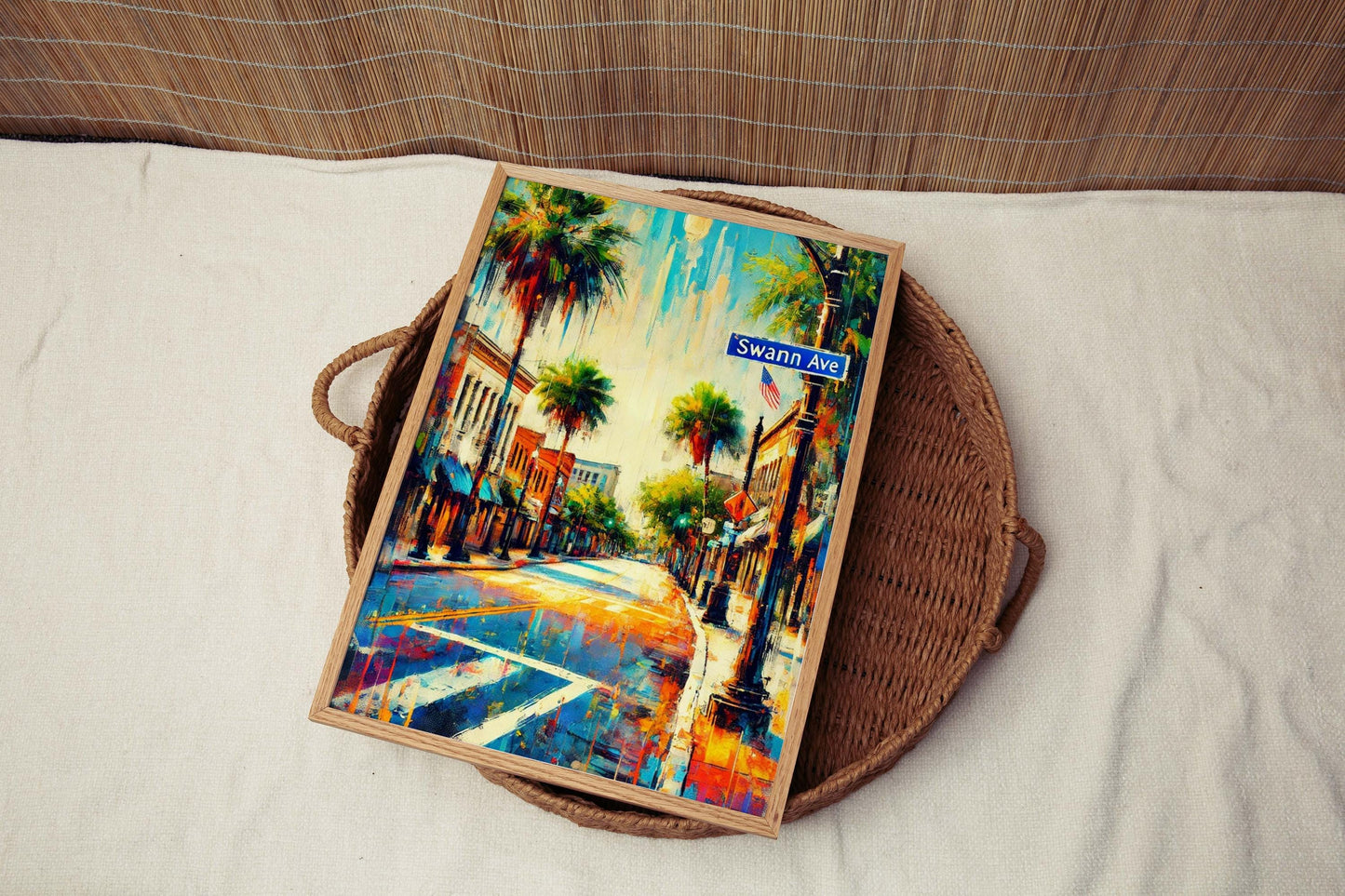 Swann Avenue Print Tampa Wall Art, Florida Travel Poster, Housewarming Gift, Coastal Home Decor, Florida Art, Tampa Bay Gift