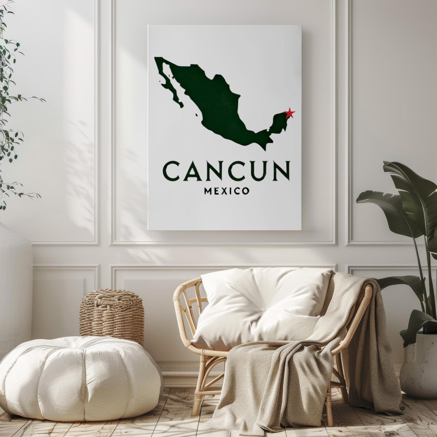 Cancun Wall Art Print - Tropical Travel Decor, Beach Housewarming Gift, College Dorm Artwork, Vibrant Cancun Home Decoration