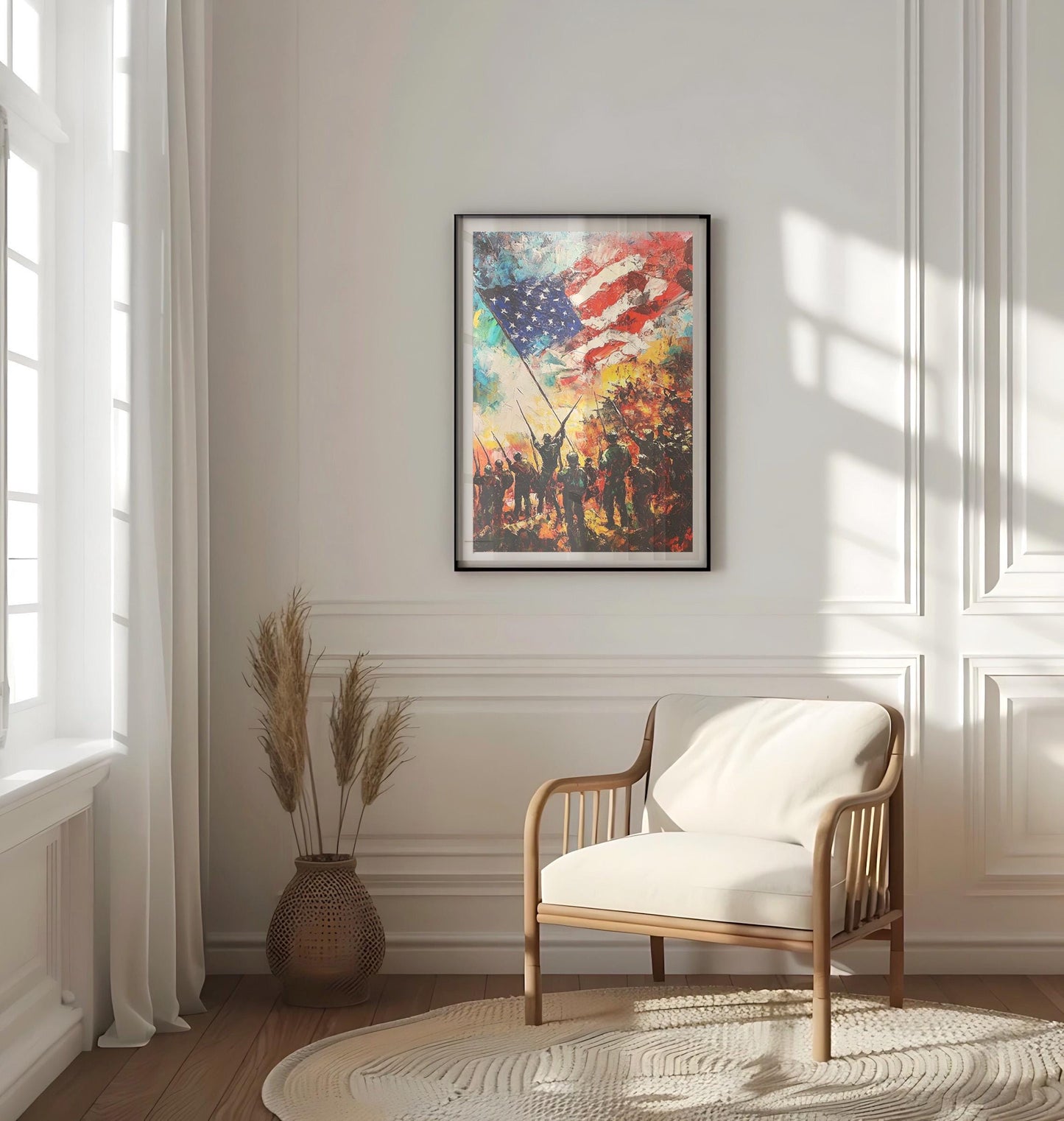 American War Art Abstract USA Wall Art Patriotic United States Independence Poster Home Decor