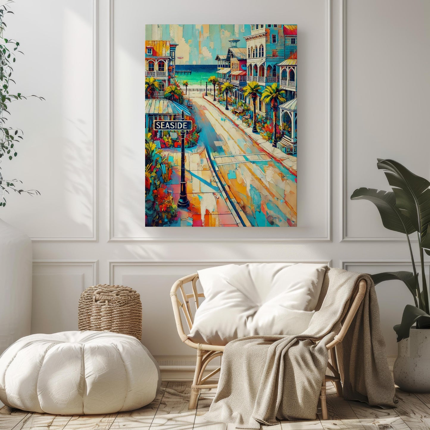 Seaside Wall Art Print - Florida Travel Poster, Coastal Decor, Housewarming Gift, USA Seaside Beach Art, Nautical Home Decoration