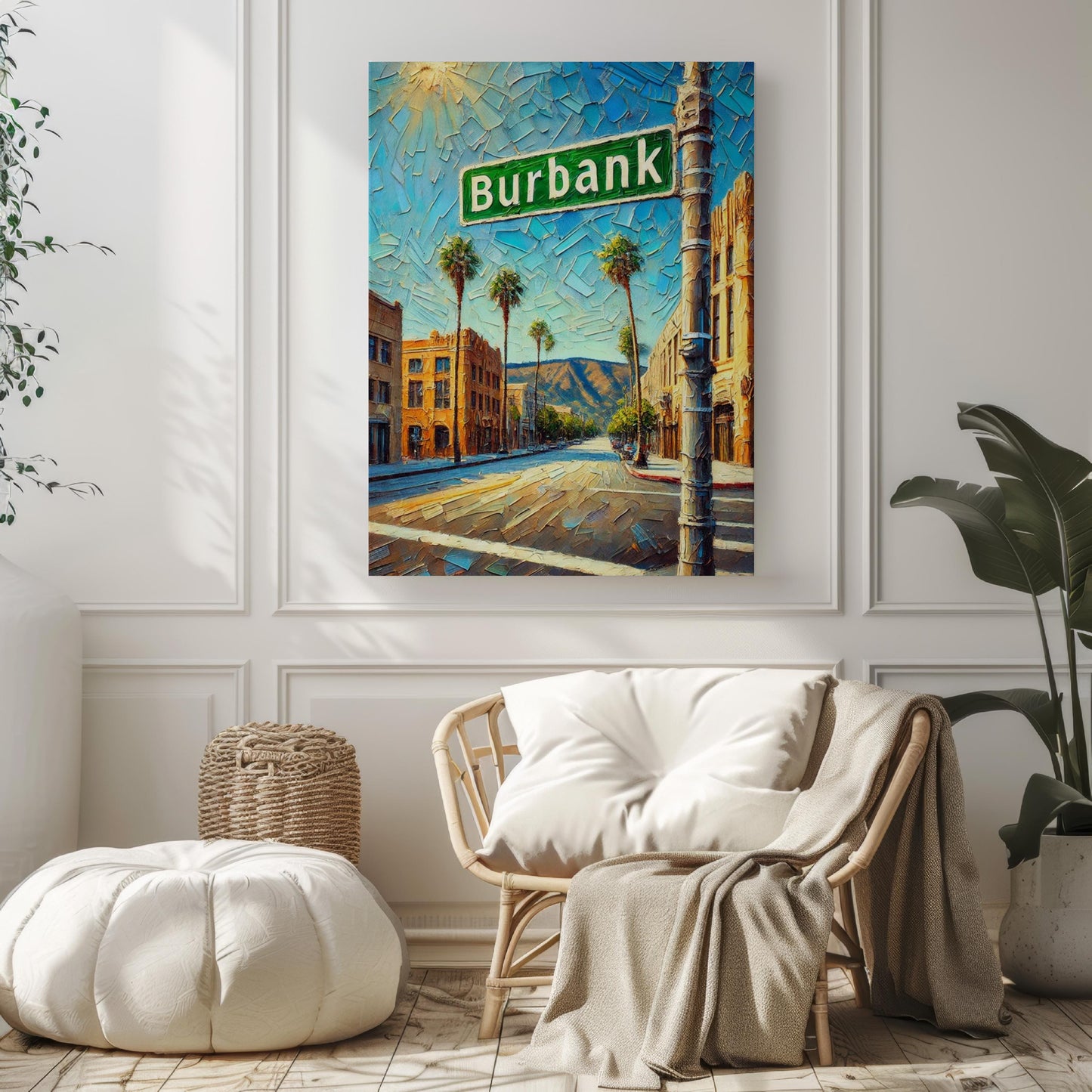 California Burbank Wall Art Print - Travel Poster, USA Decor, California Gift & Housewarming Present, American City Map Artwork