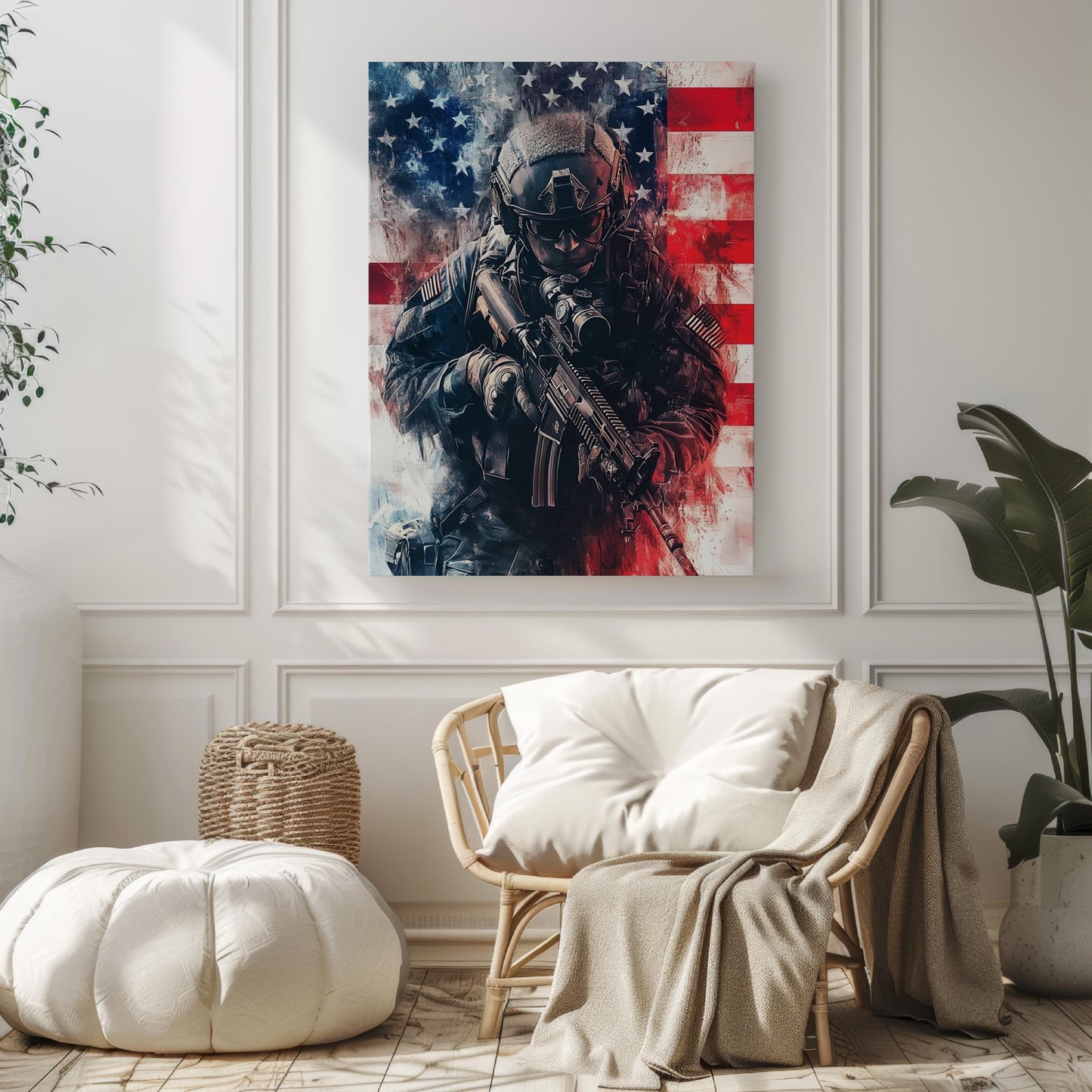 American Sniper Abstract USA Wall Art | Patriotic United States Poster for Home Decor | American Independence Artwork