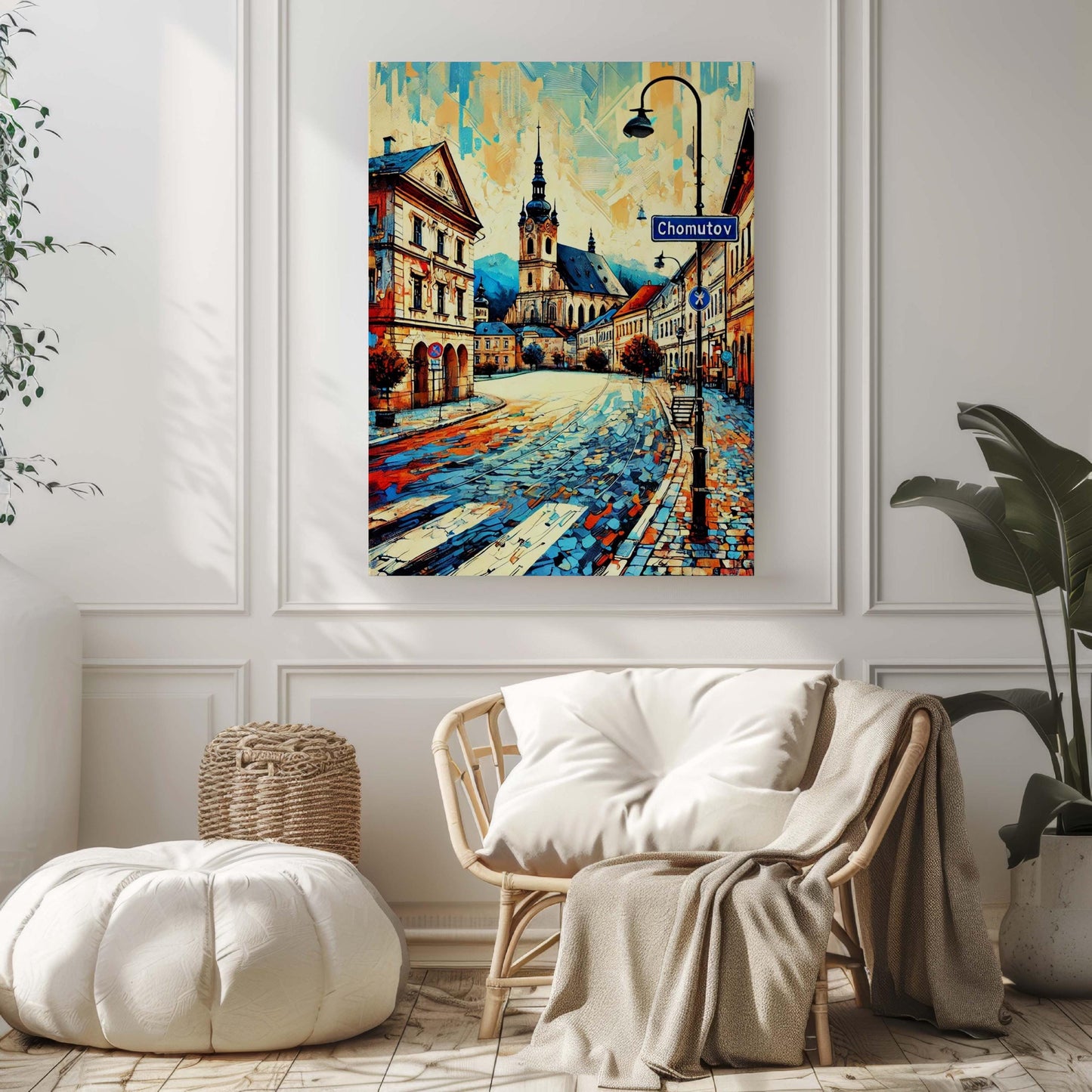 Chomutov Art Print Czech Republic City Travel Poster Wall Decor Housewarming Gift Modern Typography Design