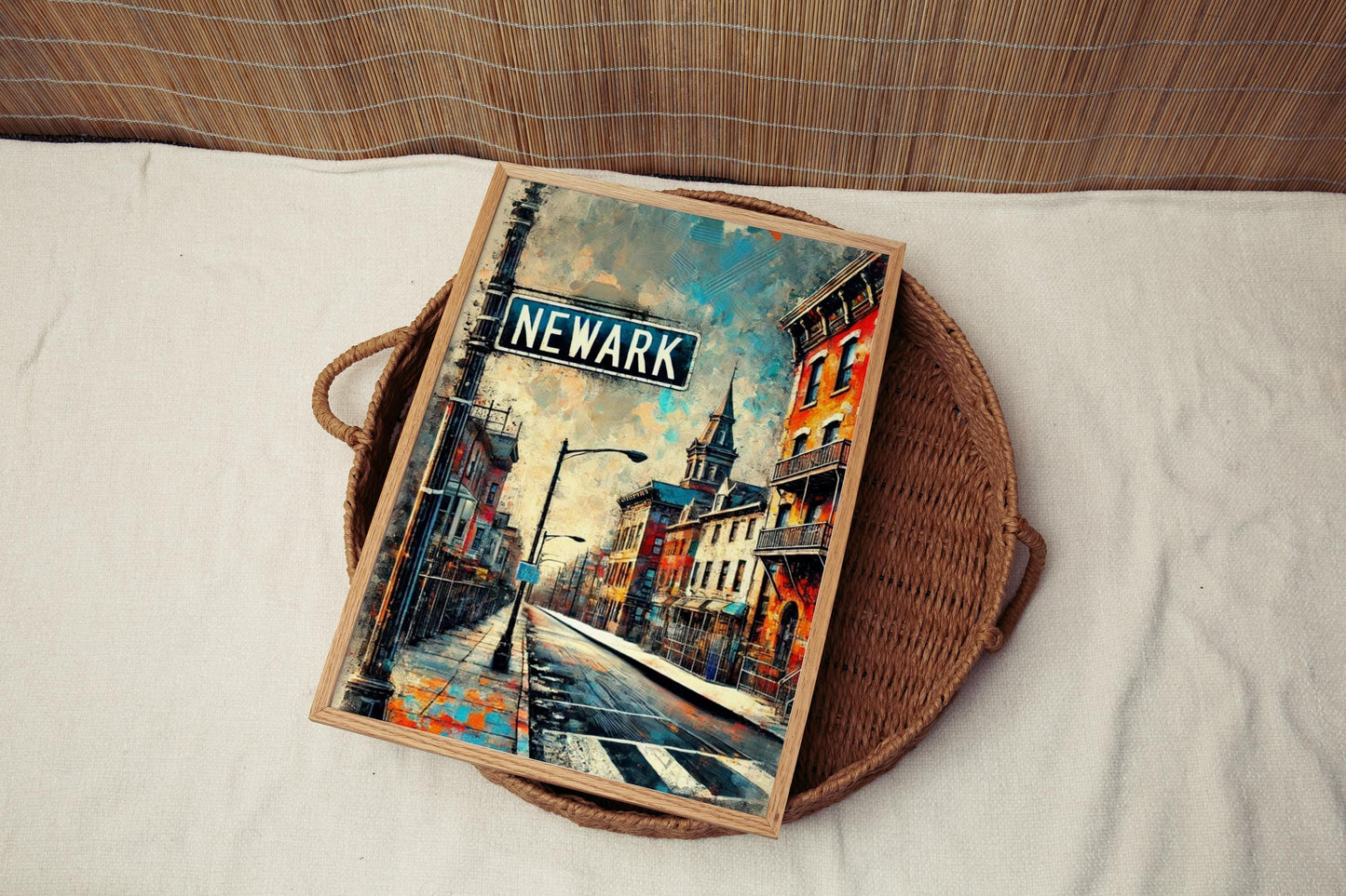 New Jersey Newark Wall Art Print – Travel Poster, USA Souvenir, New Jersey Gift & Housewarming Decor