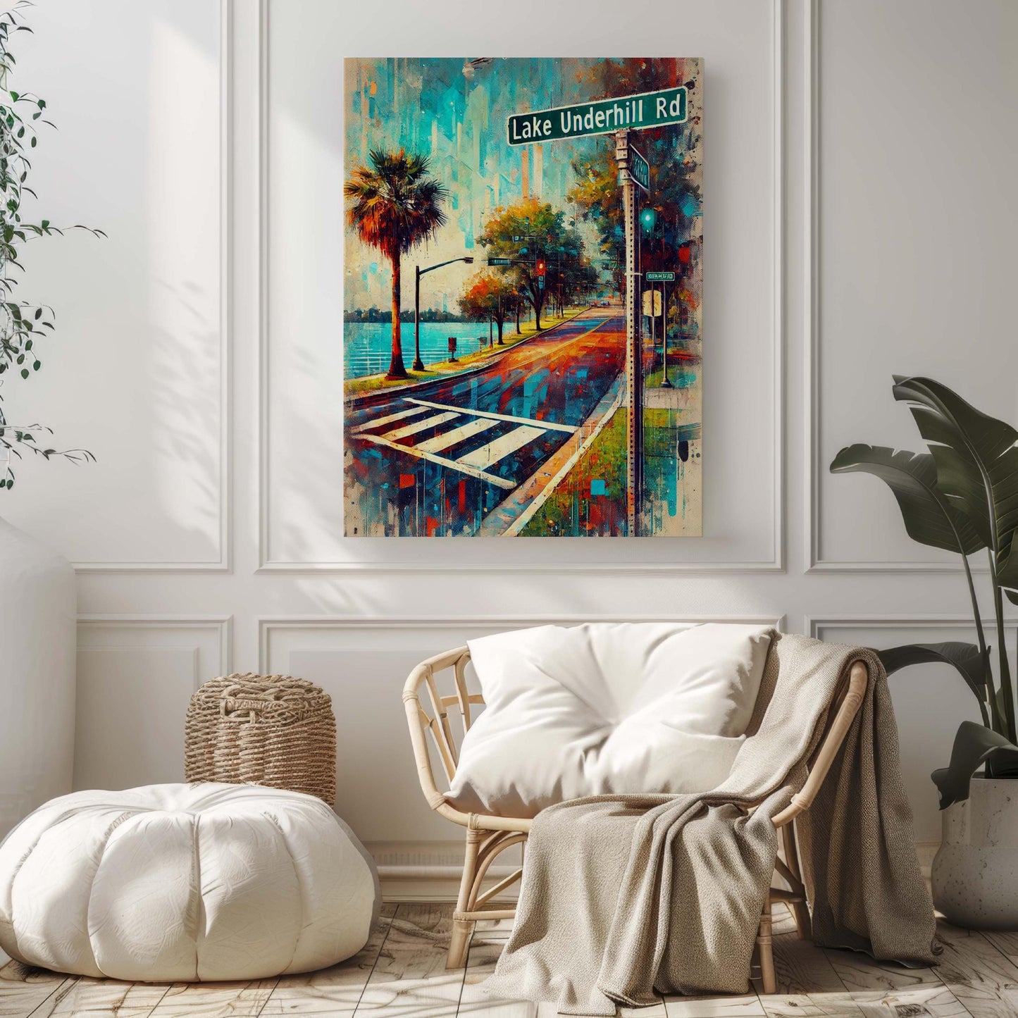 Lake Underhill Road Wall Art, Orlando Travel Print, Florida Art Poster, Travel Decor, Housewarming Gift, Florida Gift, City Map Print