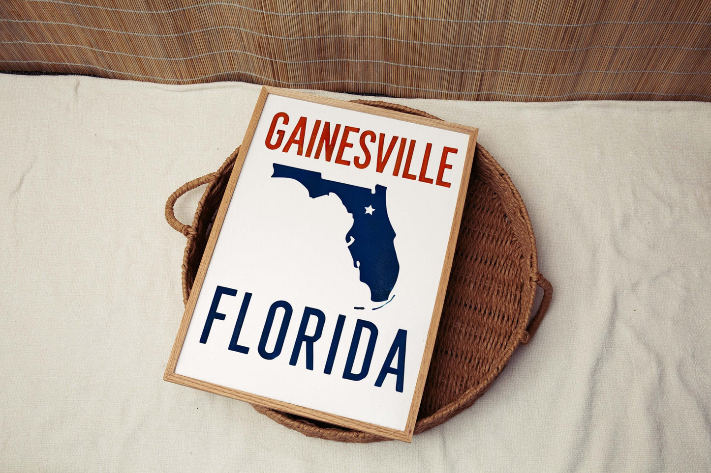 Gainesville Print Florida Wall Art | College and Travel Decor | Housewarming Gift | Florida Poster for Home & Office