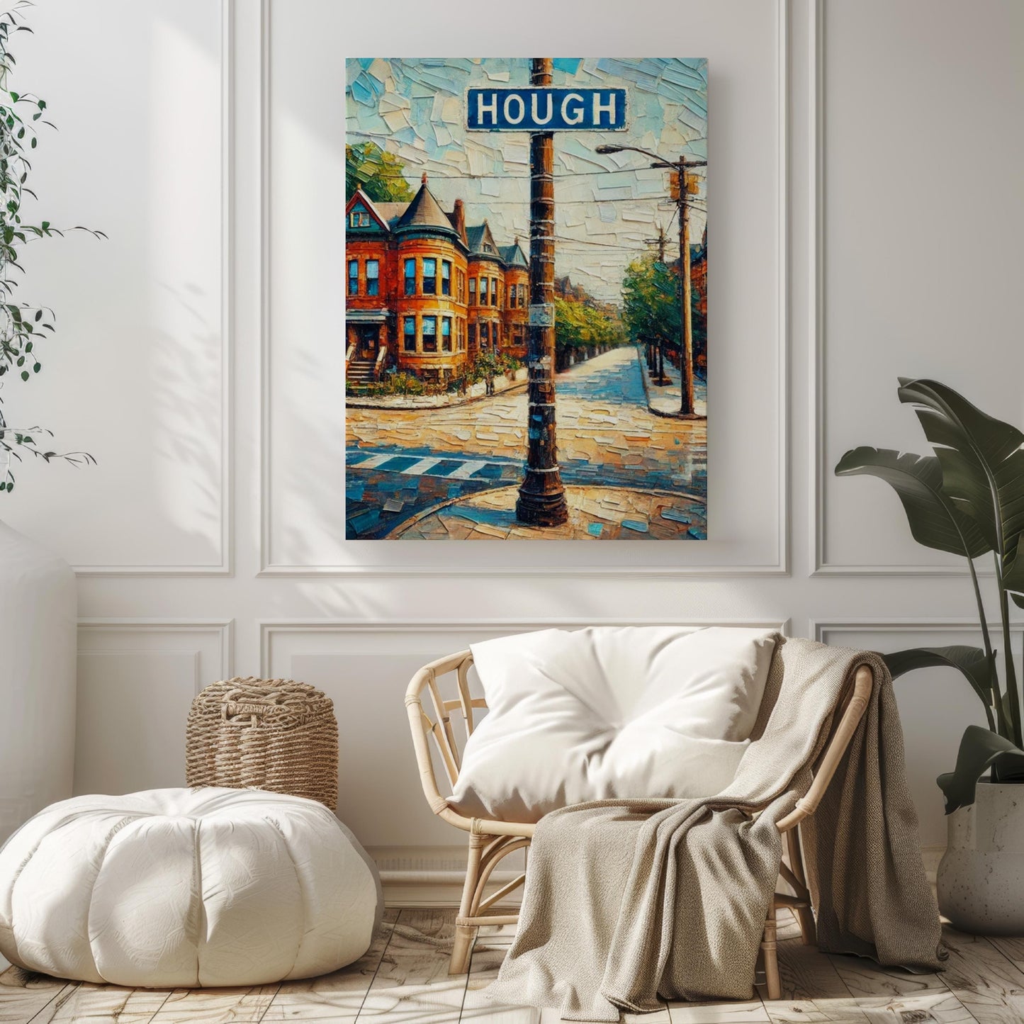 Art Hough Wall Art Cleveland Print Travel Poster Ohio Gift USA Decor Souvenir Housewarming Gift