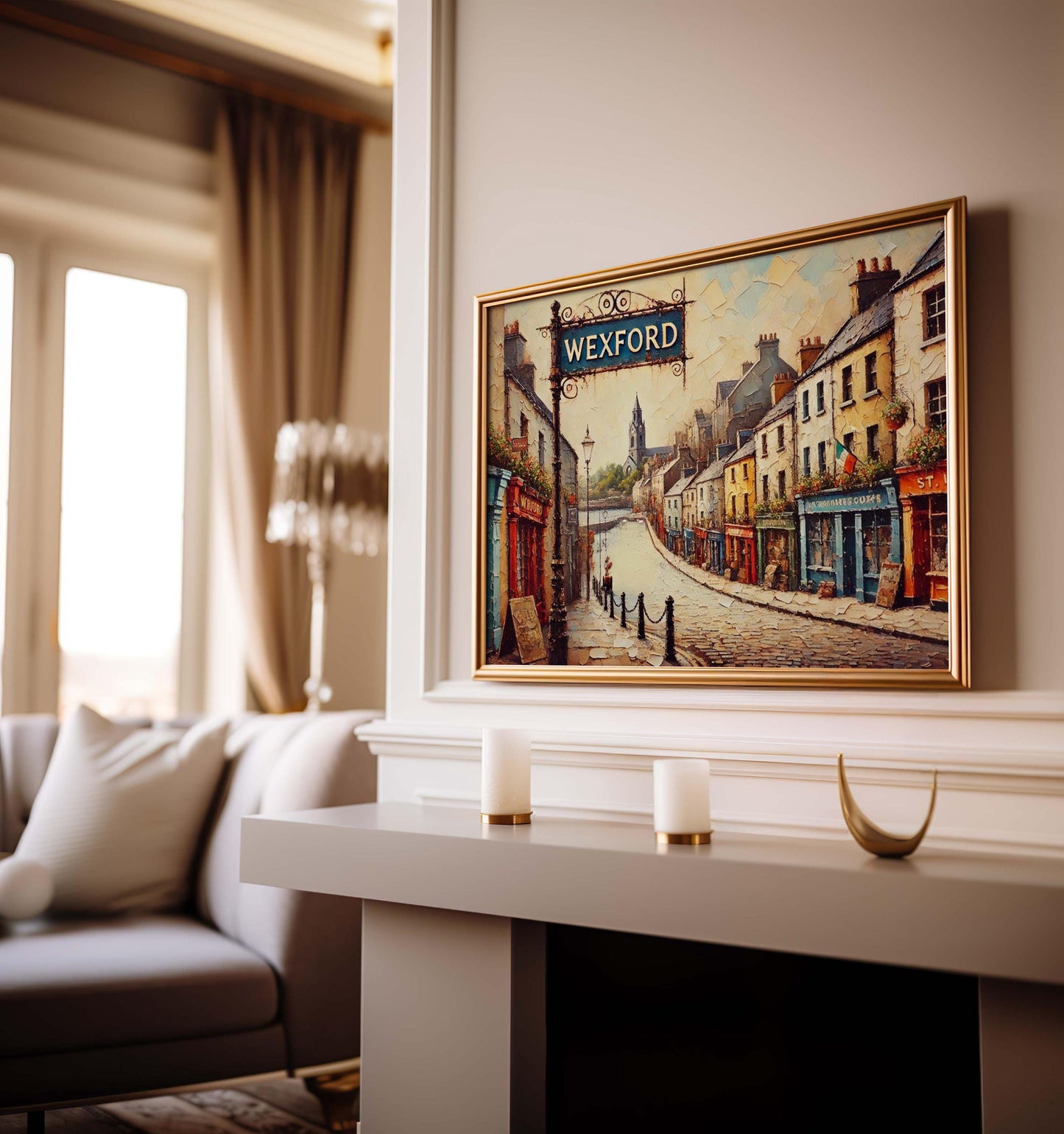 Wexford Art Print - Ireland City Wall Art, Travel Poster, Housewarming Gift, European Travel Decor, Wexford Map Illustration