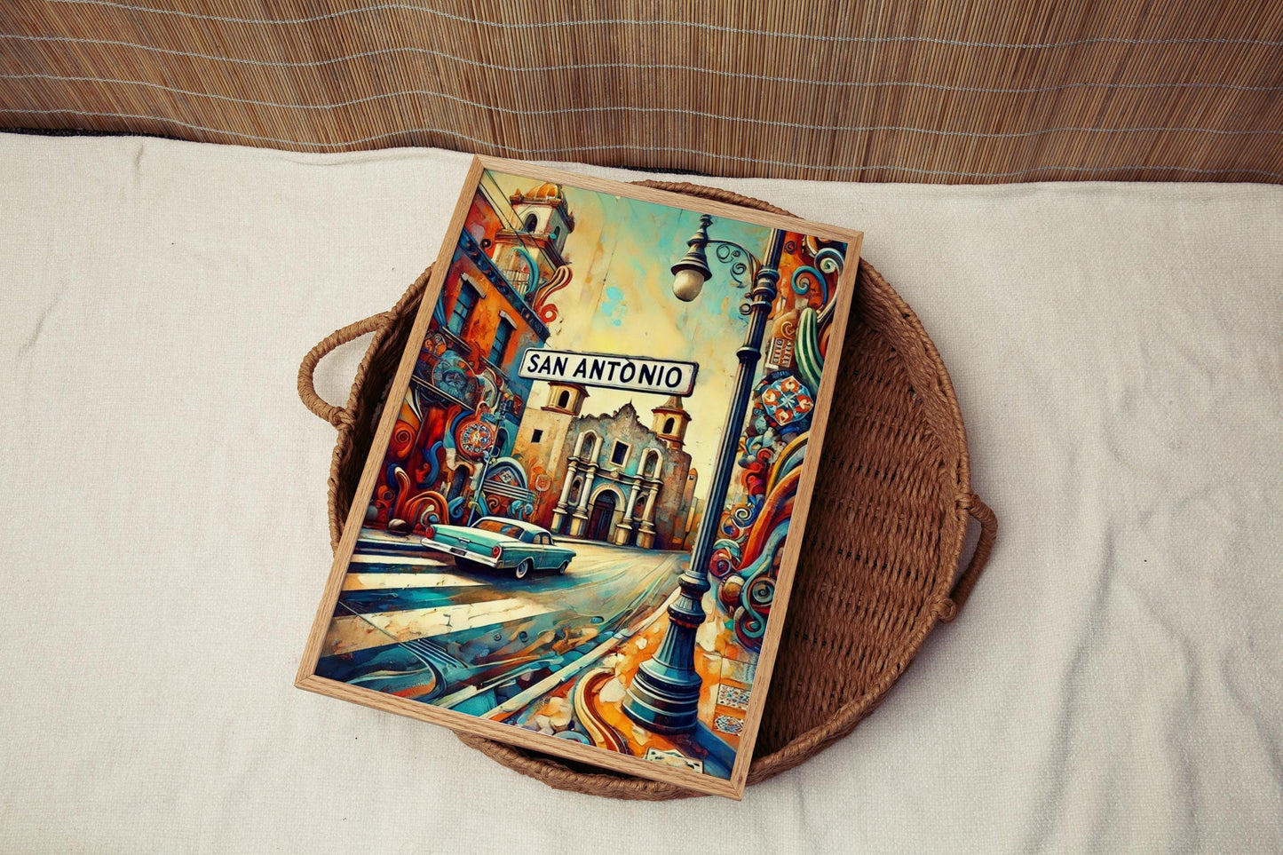 San Antonio Wall Art Print - Texas Travel Poster, USA Souvenir, Housewarming Gift, San Antonio Texas Artwork Decor