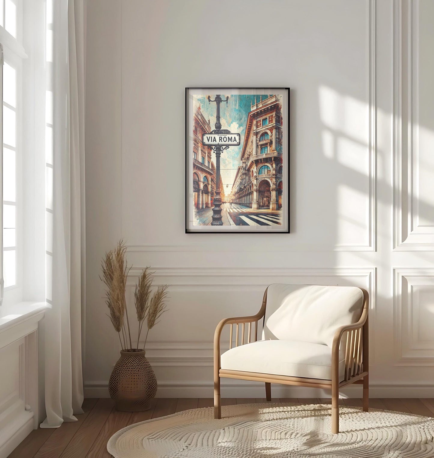 Via Roma Wall Art Print - Turin Italy Travel Poster, Italian Decor, Italy Gift, Housewarming & Travel Print