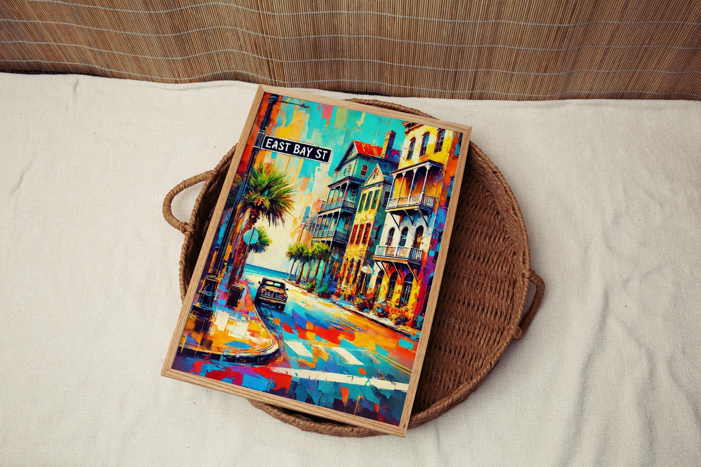 Charleston East Bay Street Art Print - Charleston Travel Poster, South Carolina Wall Art, Charleston Gift, Coastal Home Decor
