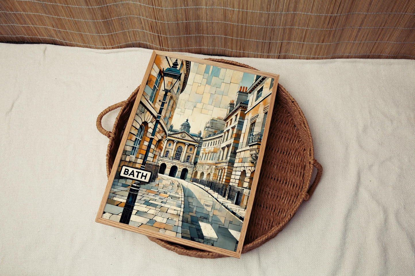 Poster UK Bath Wall Art Print – United Kingdom Travel Map & Souvenir Decor, Stylish Housewarming Gift Idea