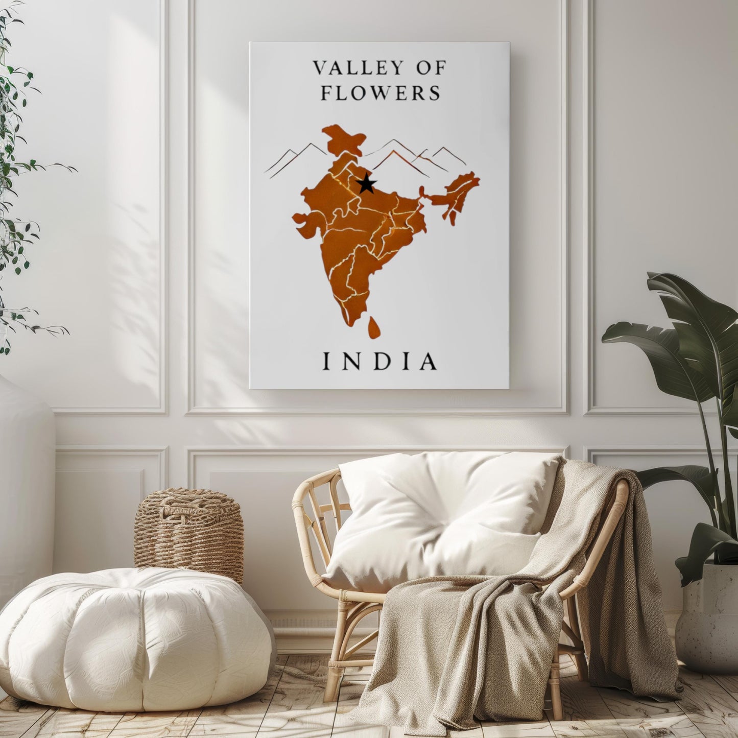 Valley of Flowers Wall Art Print – India Travel Decor, Housewarming & College Gift, Vibrant Floral Landscape Home Decoration