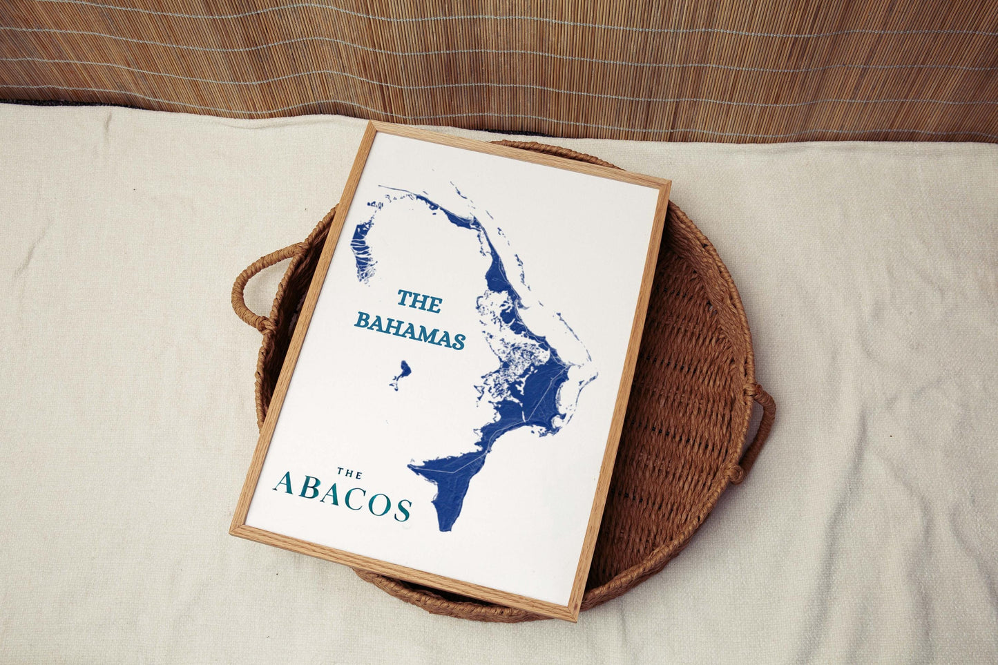 Abacos Print Tropical Wall Art Bahamas Travel Decor Sea Map Gift Housewarming Vacation College Room