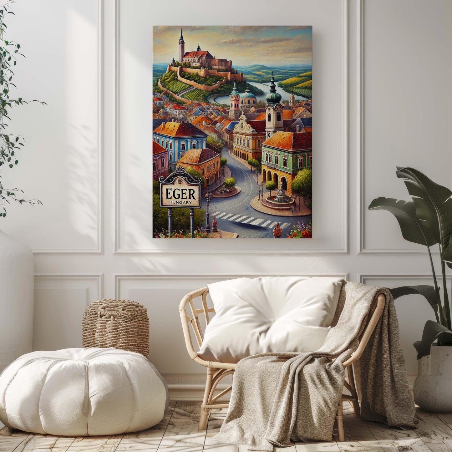 Eger Art Wall Print - Hungary Travel Poster, European City Decor, Housewarming Gift, Eger Cityscape Home Art, Unique Hungary Art Gift
