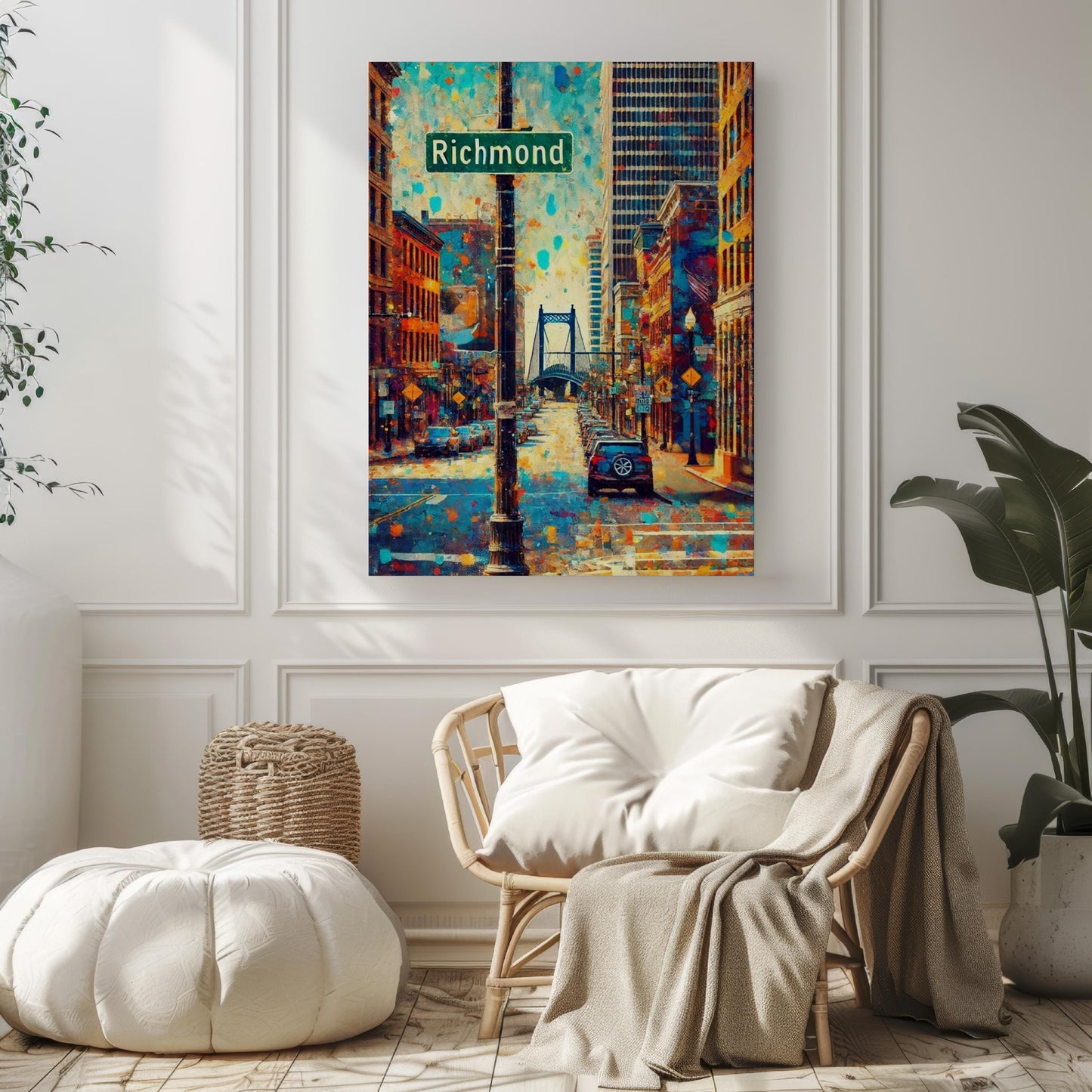 Virginia Richmond Wall Art Print, Travel Poster, USA Decor, Virginia Gift & Housewarming Artwork, City Map Map Travel Print