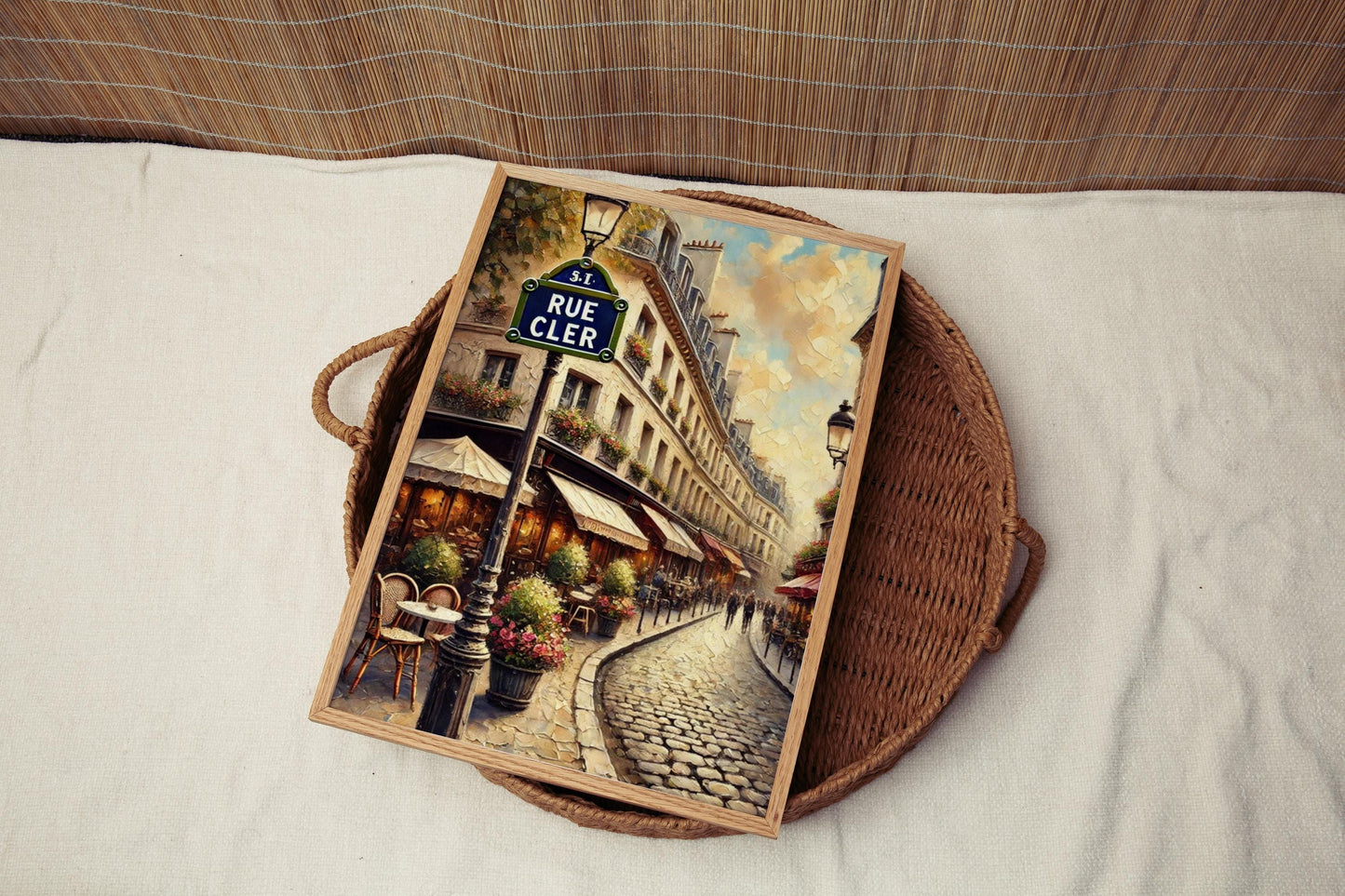 French Paris Rue Cler Wall Art Print - Elegant Parisian Travel Poster, Home Office Decor, Housewarming Gift & Souvenir