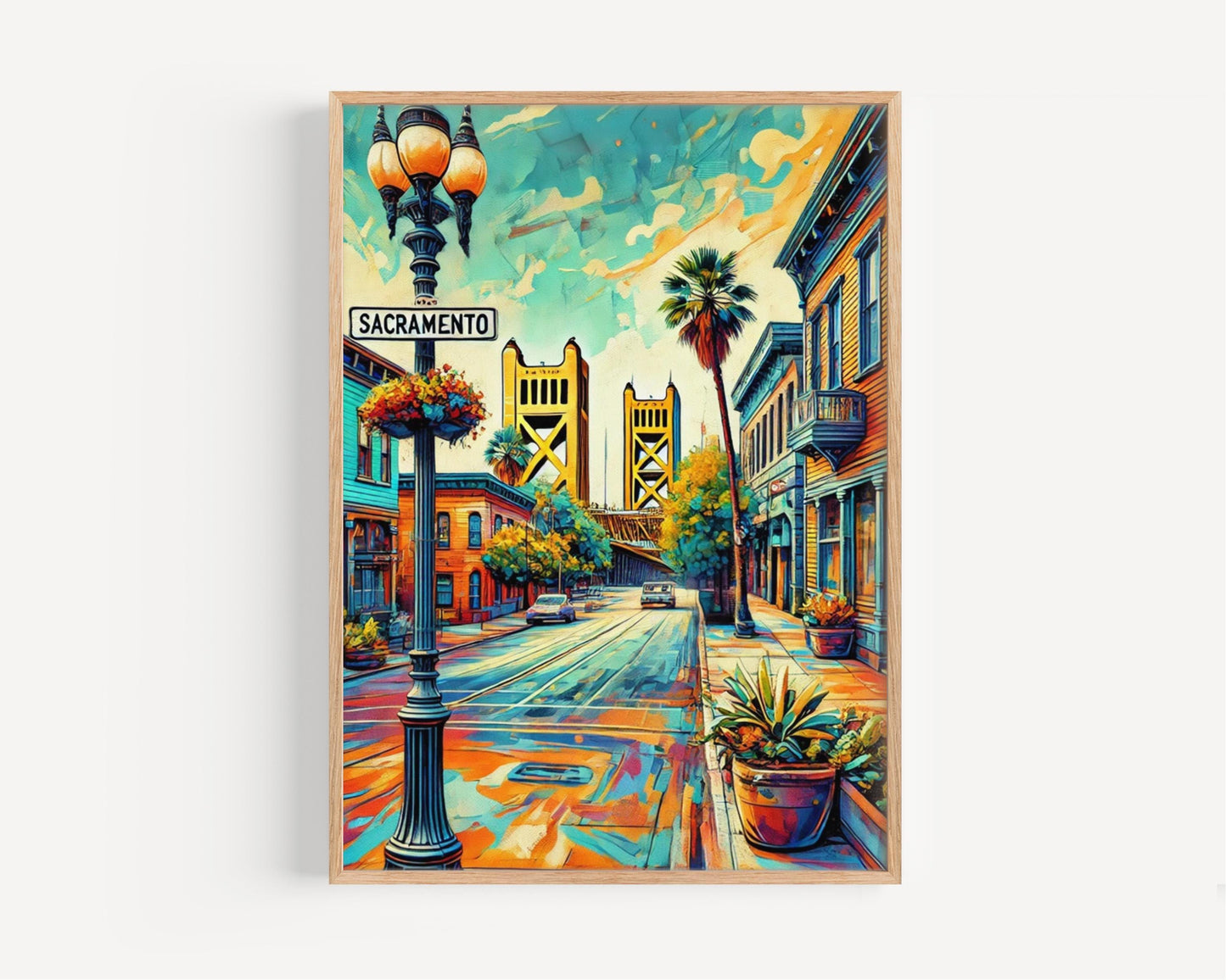 California Sacramento Wall Art Print - Travel Poster & USA Souvenir, Perfect Housewarming or California Gift Decor