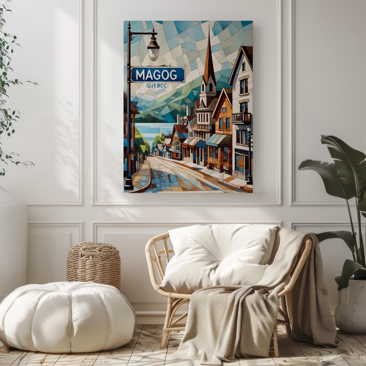 Art Magog Wall Print - Quebec Travel Poster, Canadian Artwork, Home Decor, Housewarming Gift, Canada Map Illustration, Modern Travel Art